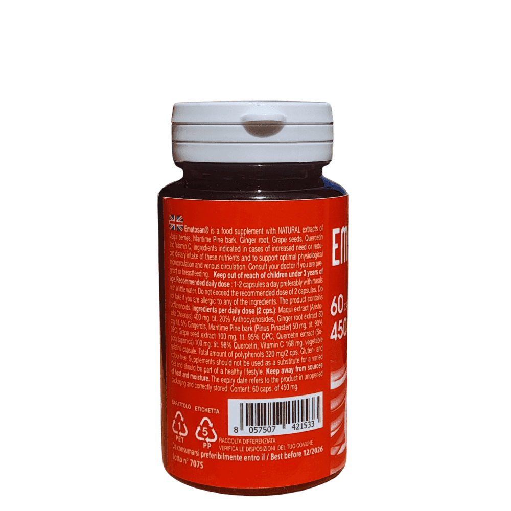 Ematosan - Scen - estratti NATURALI utili per favorire una ottimale circolazione sanguigna del microcircolo e venosa ed il mantenimento della salute cardiovascolare in Zenzero Scen Scientific and Natural - Poggibonsi, commercioVirtuoso.it