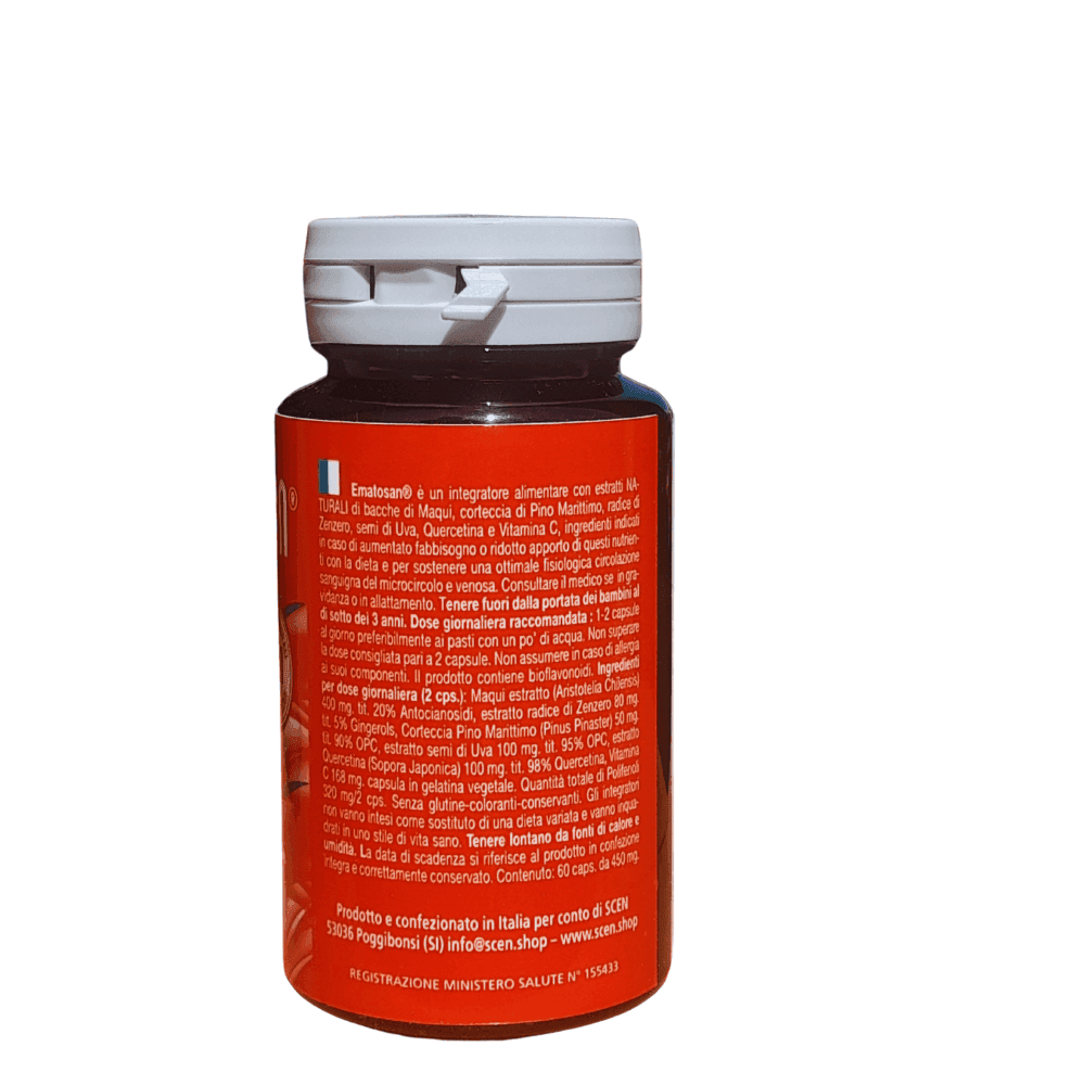 Ematosan - Scen - estratti NATURALI utili per favorire una ottimale circolazione sanguigna del microcircolo e venosa ed il mantenimento della salute cardiovascolare in Zenzero Scen Scientific and Natural - Poggibonsi, commercioVirtuoso.it