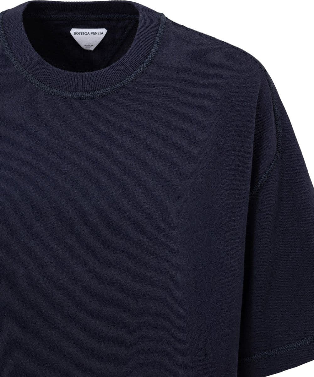 Bottega Veneta T-Shirt Cropped Blu con Collo Squadrato da donna in T-shirt Drestige - Casamassima, commercioVirtuoso.it