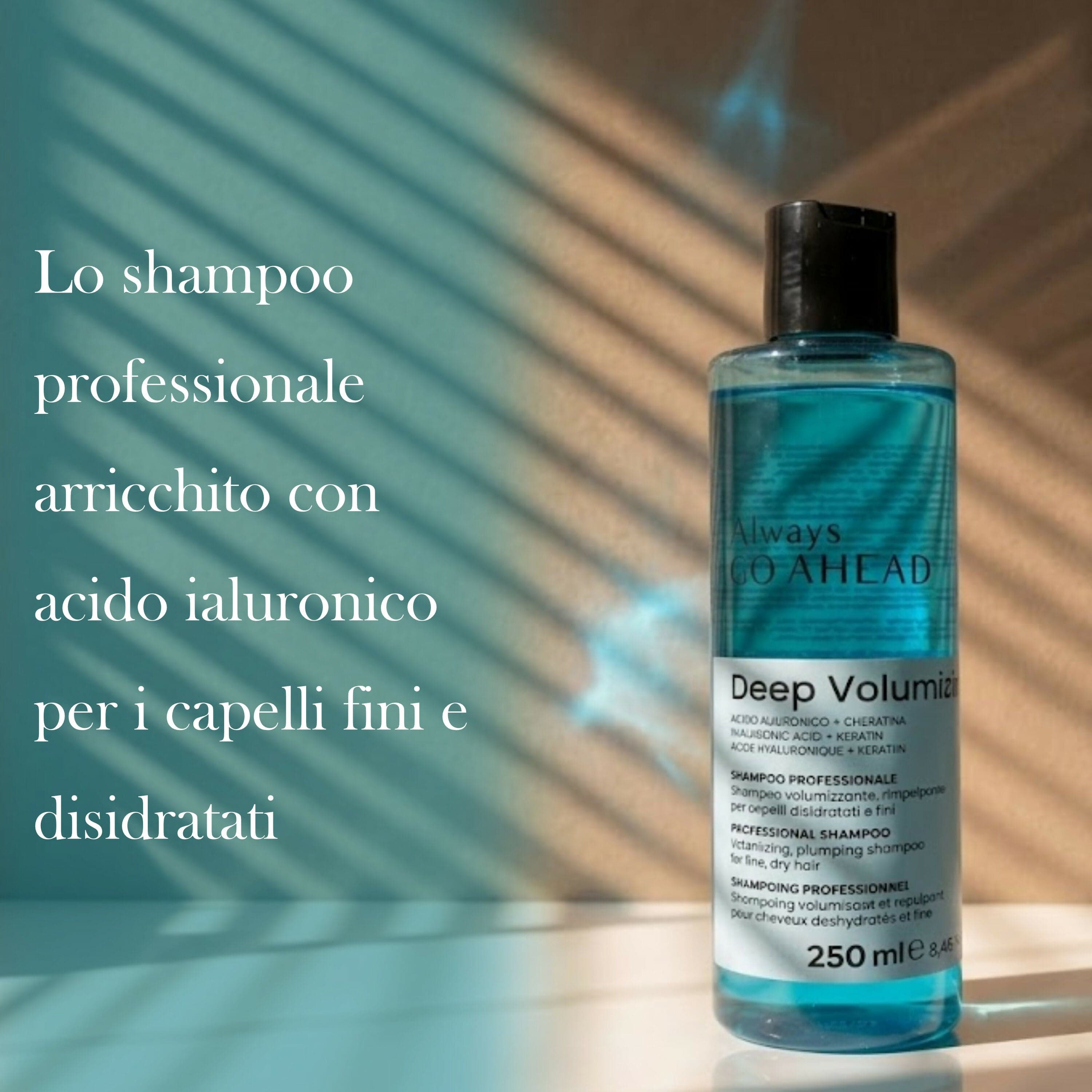 Kit Capelli Volumizzante Professionale Shamppo-Maschera 250ml Siero 100ml Acido Ialuronico e Cheratina - Always GO AHEAD in Set shampoo e balsamo BasketGuru Italia - Palermo, commercioVirtuoso.it