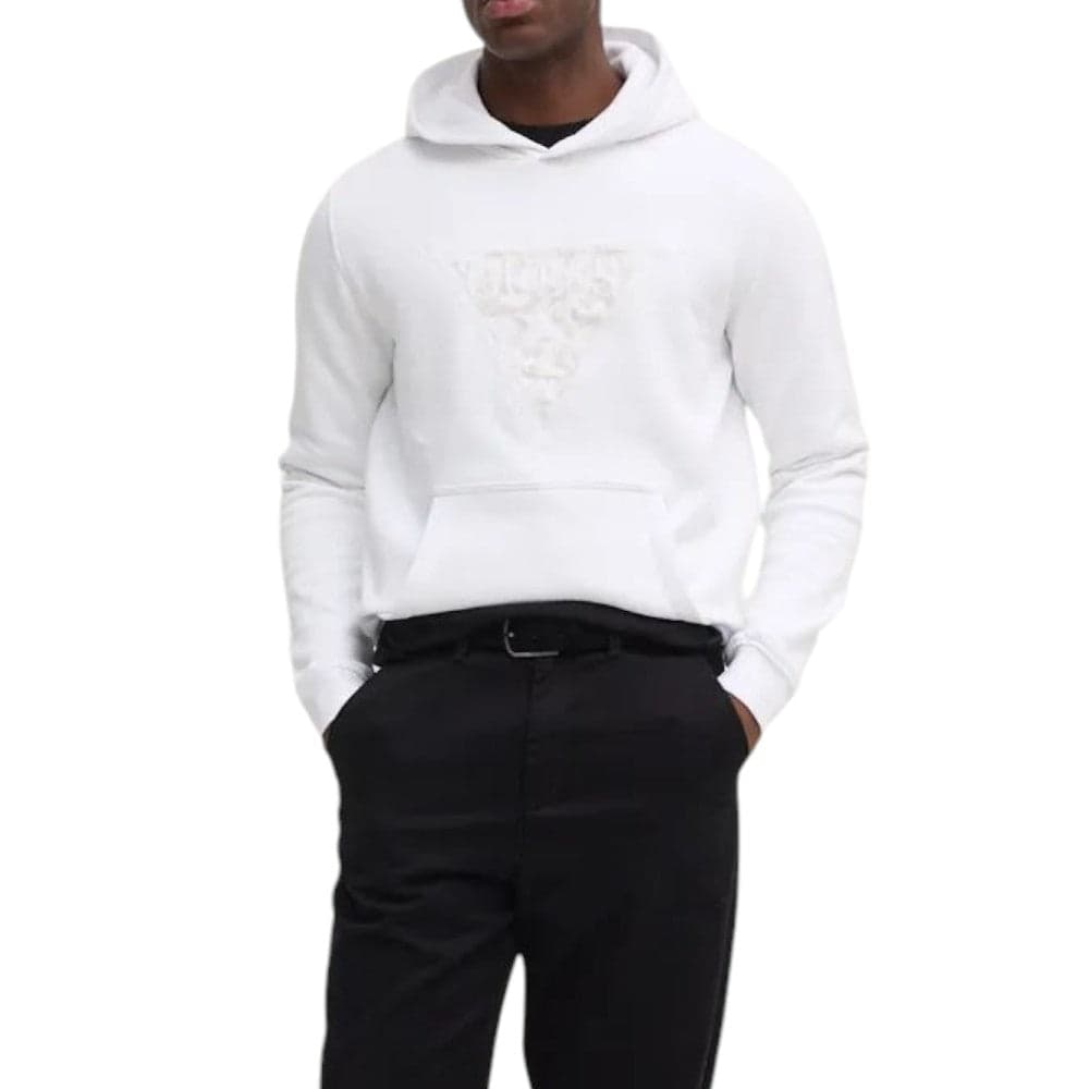 Guess felpa bianca logo EMBROIDERED M4BQ25 K9Z21