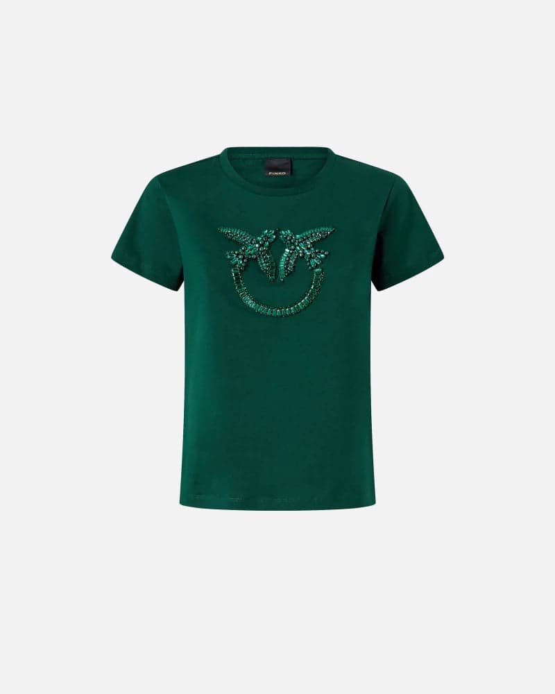 Pinko QUENTIN T-SHIRT JERSEY RICAMO FW25 da donna in T-shirt Drestige - Casamassima, commercioVirtuoso.it