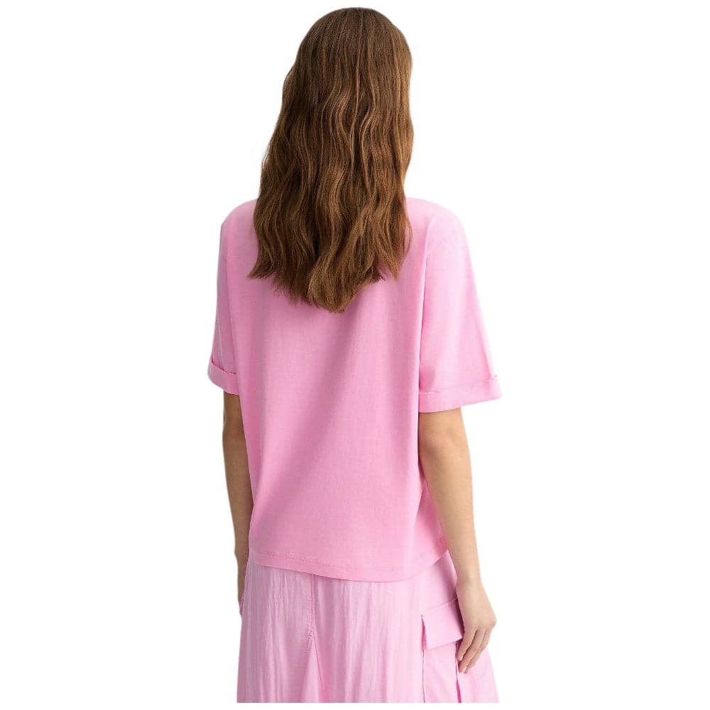 Liu Jo t-shirt rosa scollo a V con strass TA5175JS923 M9491 T-shirt Liu Jo