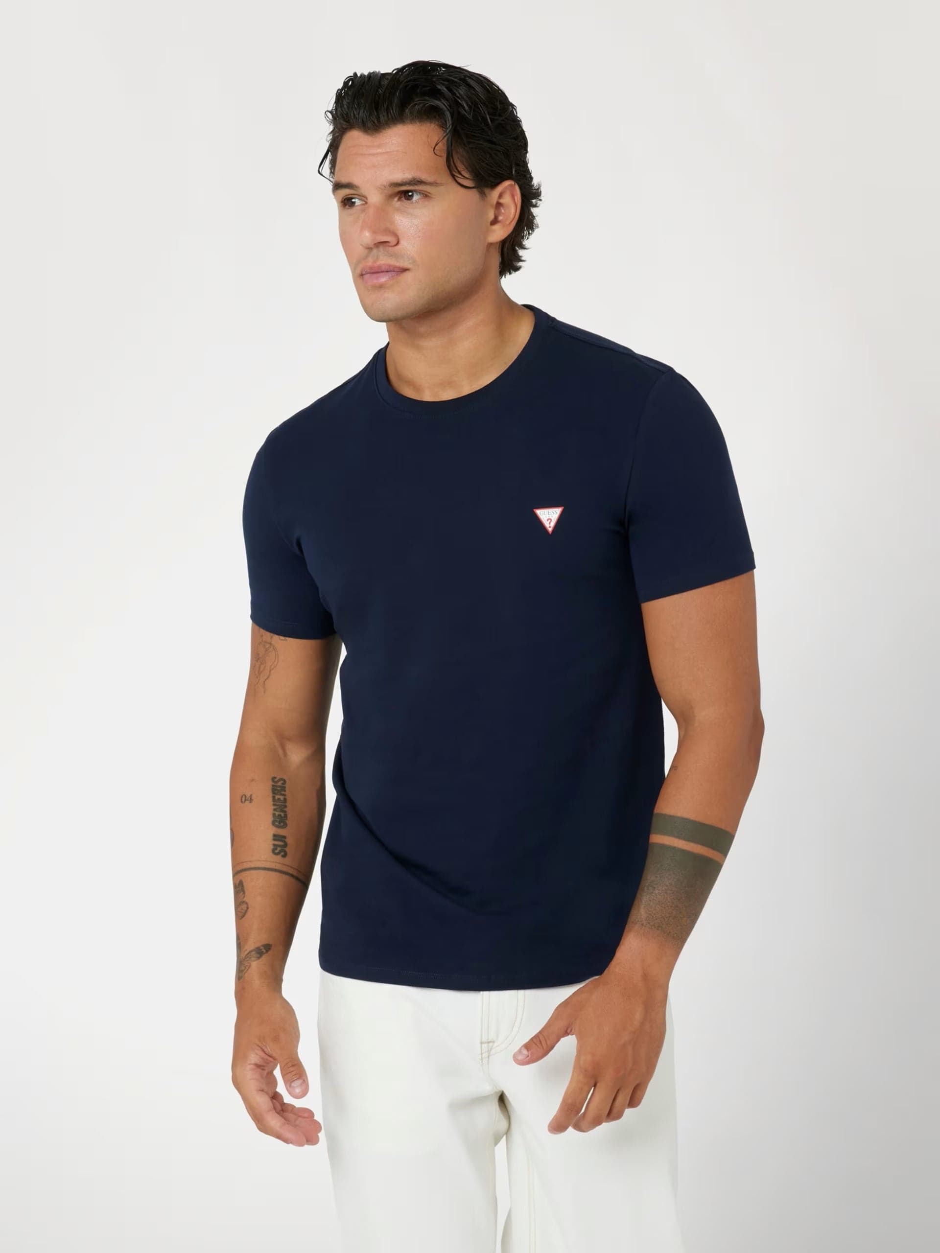 Guess T-Shirt Uomo Blu Logo Regular Fit Manica Corta