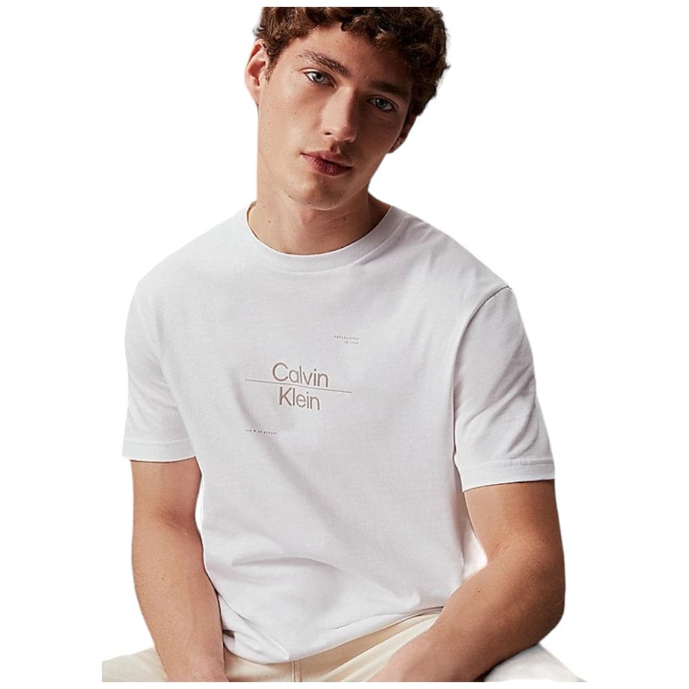 Calvin Klein t-shirt bianca optic line logo K10K112489 T-shirt Calvin Klein