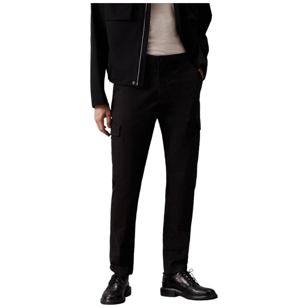 Calvin Klein pantalone cargo nero modern twill tapered K10K113017