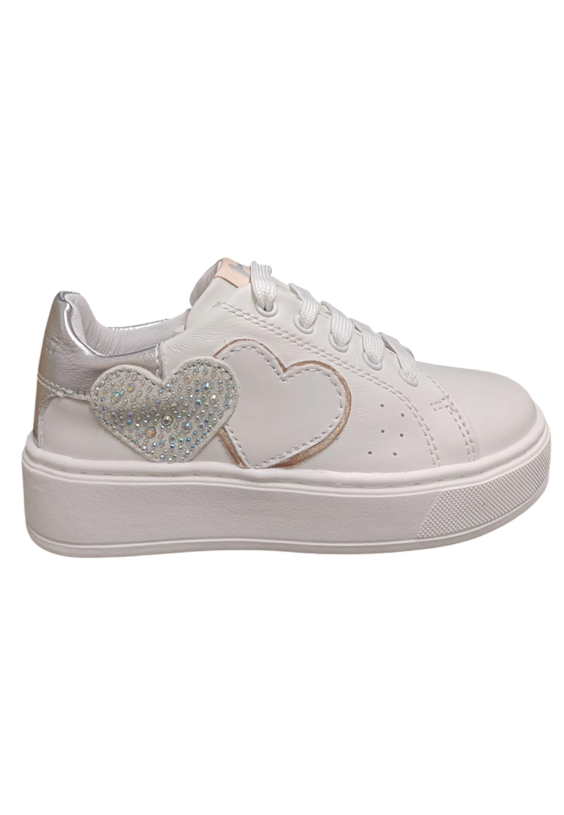 Scarpe sneakers Bambine e ragazze balducci kiab  bianco-argento laccio e zip laterale - 6
