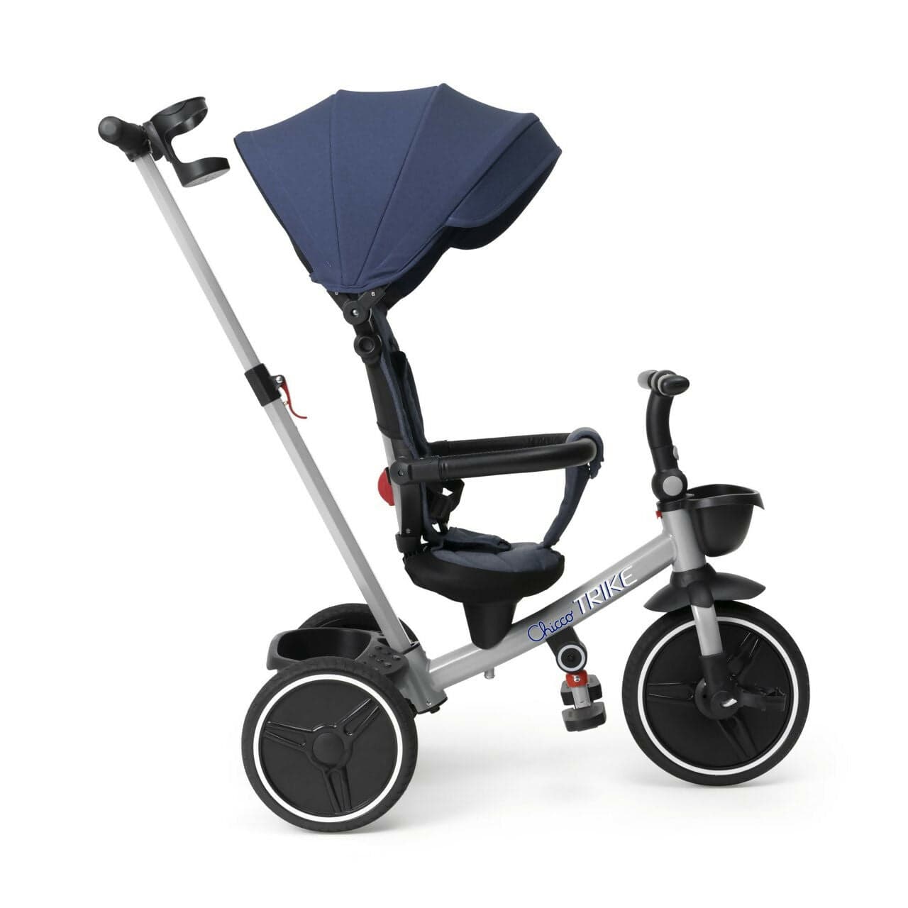 CHICCO Triciclo Evolutivo Bambini 4in1 segue la crescita del bambino - Telaio in Metallo - Ruote in Gomma EVA - Cintura a 4 Punti - Maniglione Telescopico e Cappottina Rimovibili - Passeggino con Seduta Reversibile - Cestino - colore BLU in Bici per bambini Sanitaria Gioia del Bimbo - Villa San Giovanni, commercioVirtuoso.it