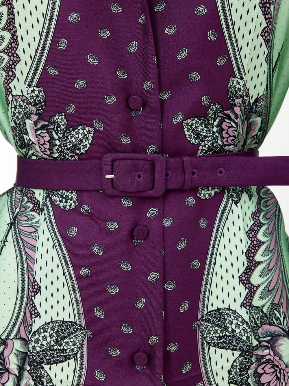 Gucci Camicia in Seta con Stampa Verde Menta e Viola da donna in Bluse e camicie Drestige - Casamassima, commercioVirtuoso.it