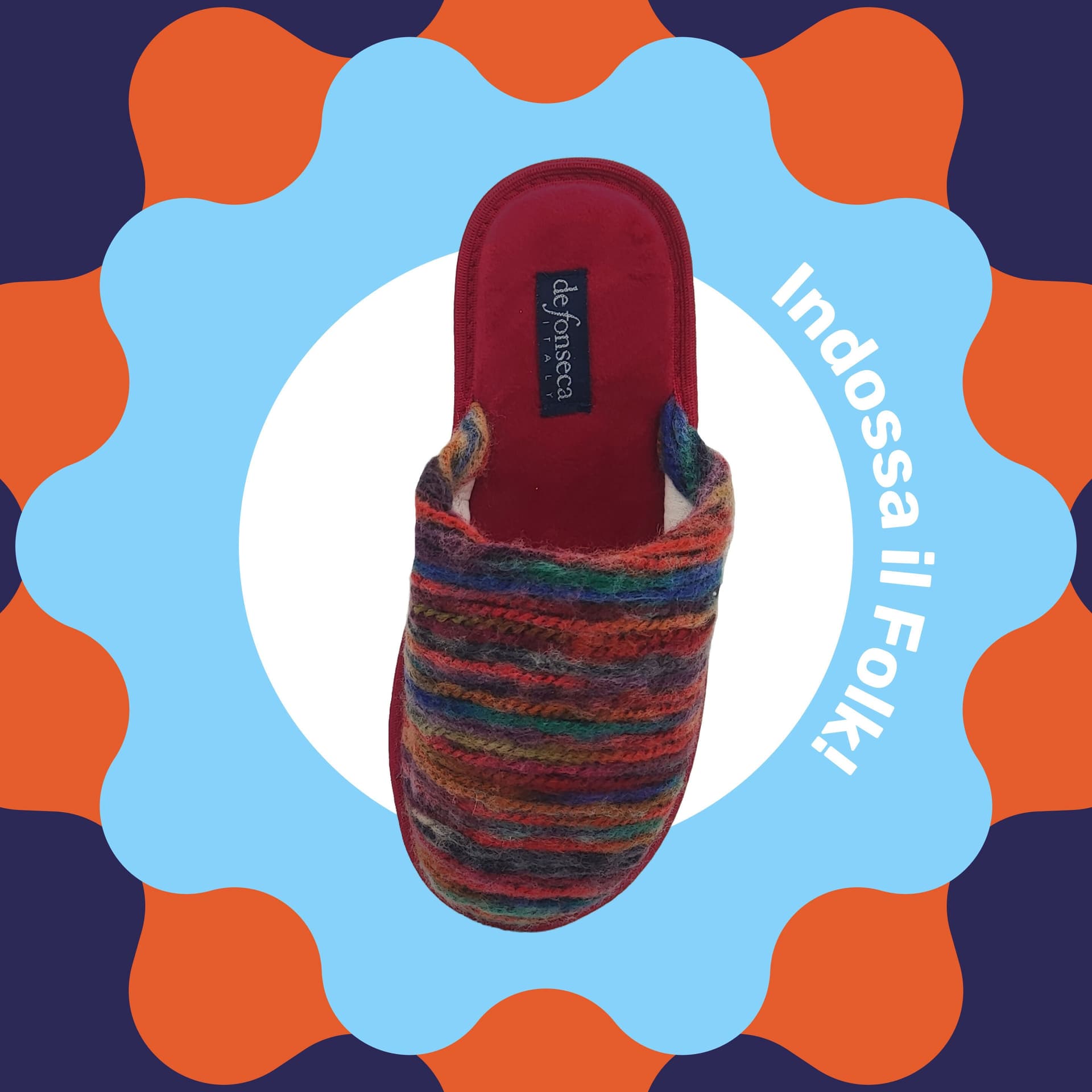 de fonseca Folk Meravigliose Ciabatte Artistiche da Donna, Pantofole Invernali in Cotone di Prima Scelta, Slippers Comode e Lavabili per Casa, Ultima Moda qualità in Ciabatte moda Primo Calzature - Venezia, commercioVirtuoso.it