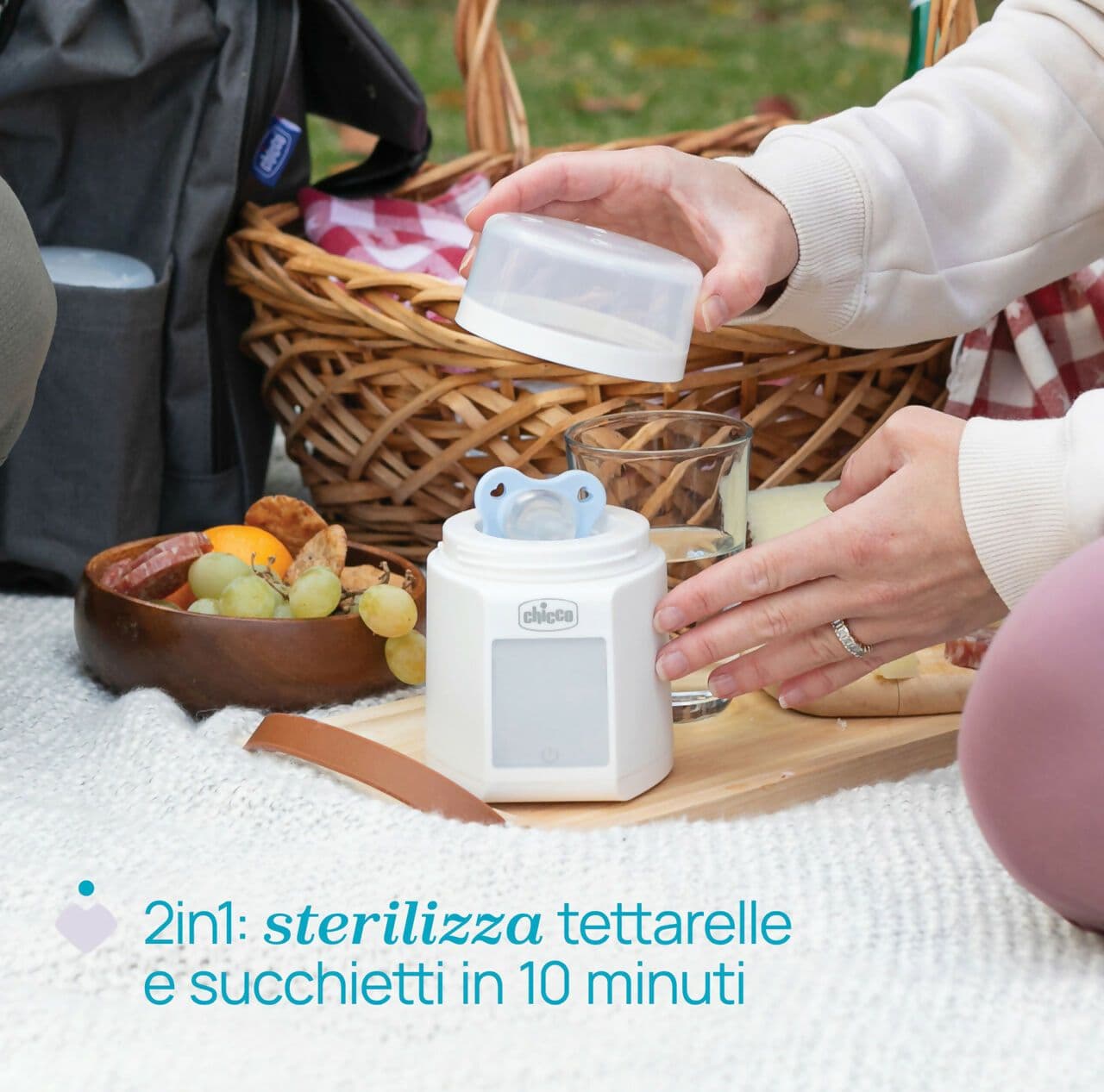 CHICCO Scaldabiberon Portatile Multifunzione con Sterilizzatore, Autosterilizzante, Riscaldamento Rapido Latte e Sterilizzazione Ciucci, Batteria USB-C, 7 Adattatori Inclusi in Scaldabiberon e cuocipappa Sanitaria Gioia del Bimbo - Villa San Giovanni, commercioVirtuoso.it