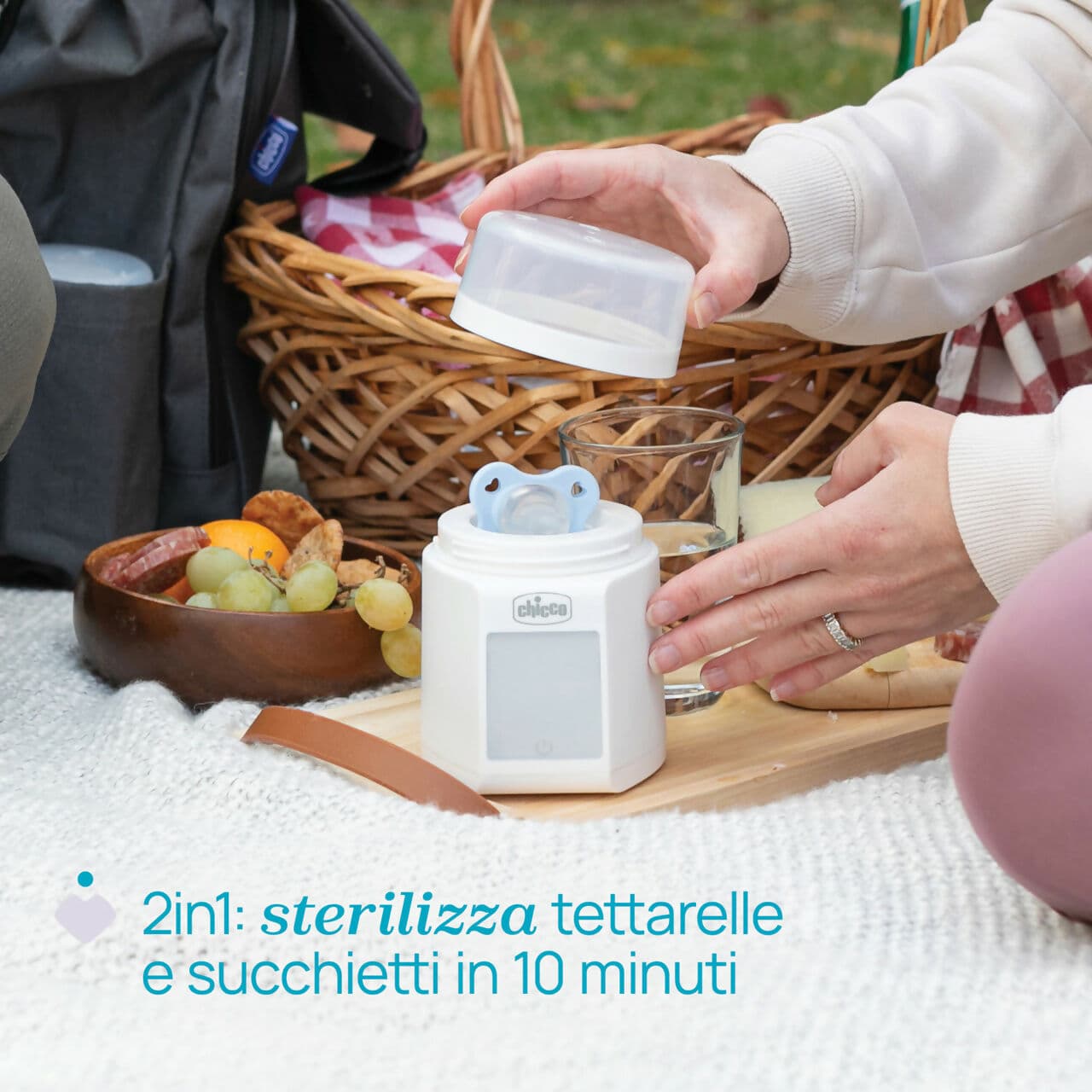 CHICCO Scaldabiberon Portatile Multifunzione con Sterilizzatore, Autosterilizzante, Riscaldamento Rapido Latte e Sterilizzazione Ciucci, Batteria USB-C, 7 Adattatori Inclusi in Scaldabiberon e cuocipappa Sanitaria Gioia del Bimbo - Villa San Giovanni, commercioVirtuoso.it