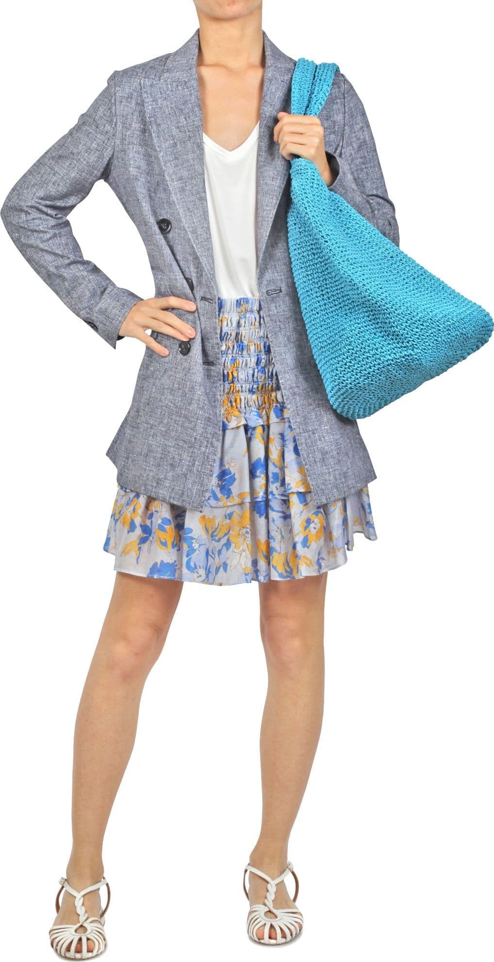JUCCA Jucca - Gonna - 410804 - Fantasia Azzurro da donna in Gonne Drestige - Casamassima, commercioVirtuoso.it