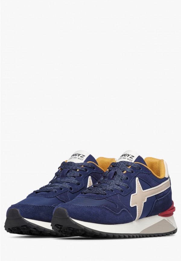 W6yz scarpe uomo YAK-M. - Sneakers in tessuto tecnico e suede - Navy-Beige 2015185262C52 in Sneaker casual Broadway Red - Barletta, commercioVirtuoso.it