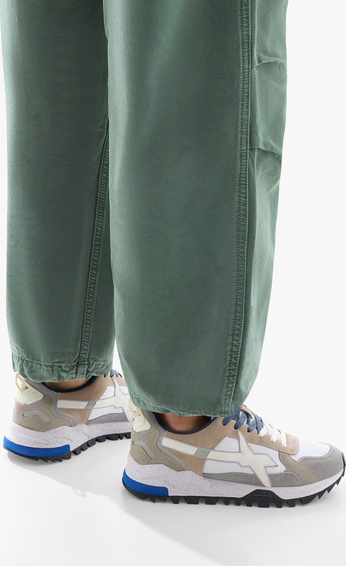 W6YZ Sneaker Uomo BREEZE 3-M in Suede e Tessuto Tecnico Grigio Bianco e Beige in Sneaker casual Broadway Red - Barletta, commercioVirtuoso.it