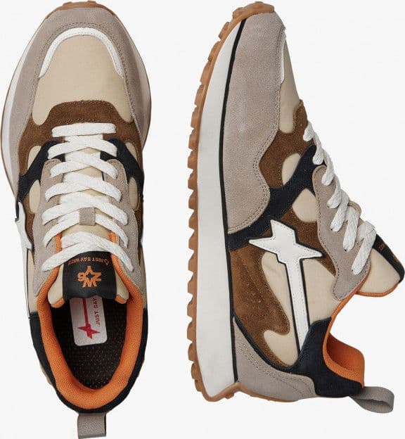 W6yz scarpa uomo LOOP-M. - Sneakers in suede e tessuto tecnico - Tortora-Beige-Nero in Sneaker casual Broadway Red - Barletta, commercioVirtuoso.it