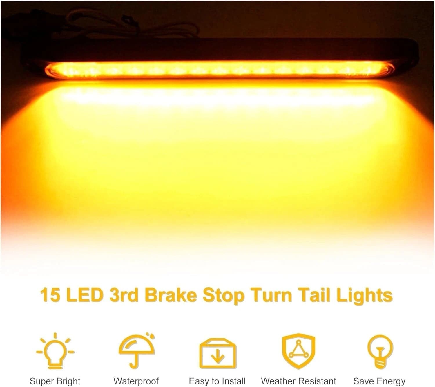 Luci Ingombro Coppia Fanali Posteriori Laterali Freccia Luci Auto Camper Suv Giallo 15Led 12-24V in Luci laterali Solgeny - Besate, commercioVirtuoso.it