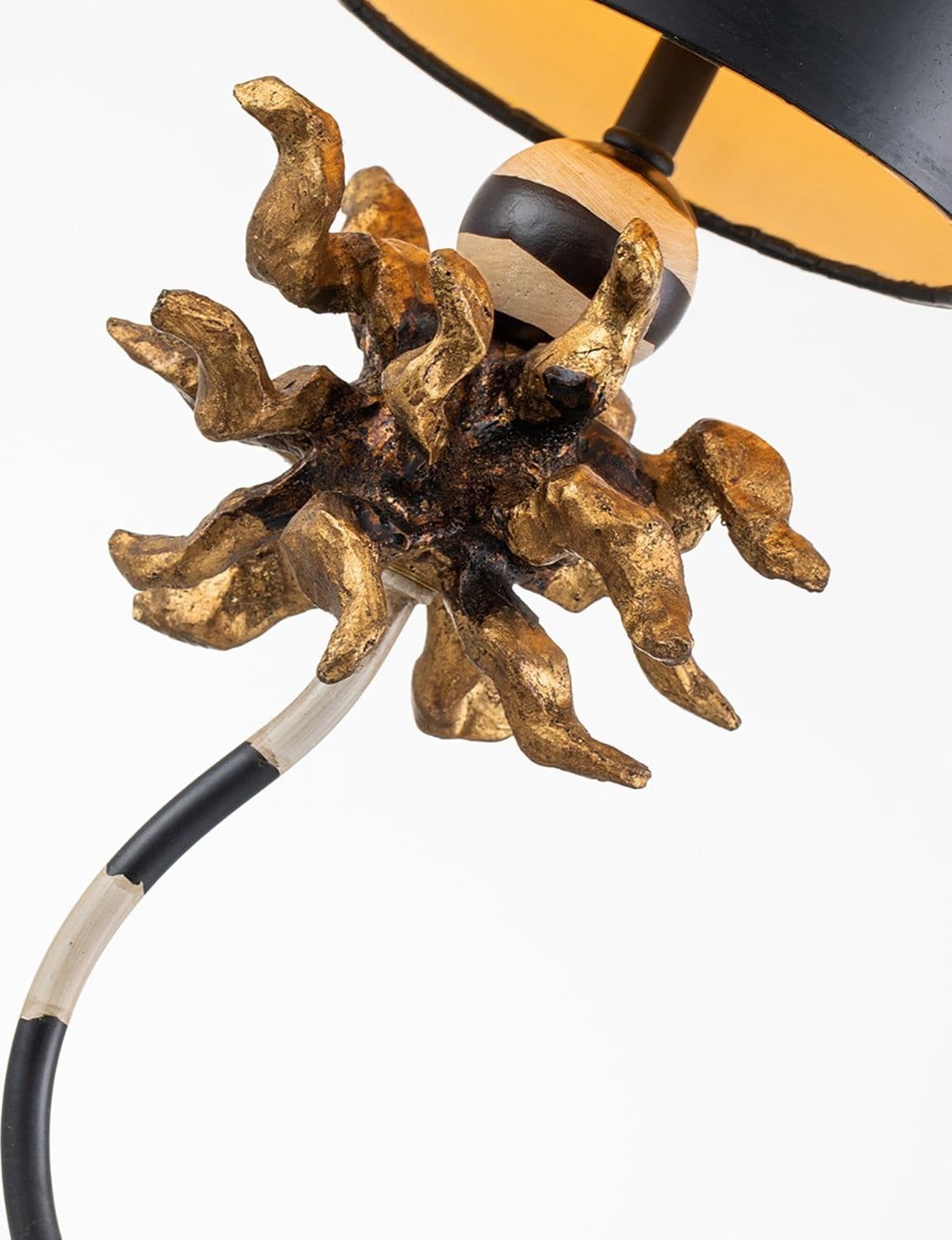 Lampada Scrivania Dominique Acciaio Foglia Oro Righe Nero Crema 1 Luce E27 in Lampade da tavolo e abat-jour LuceArt - Montecorvino Pugliano, commercioVirtuoso.it