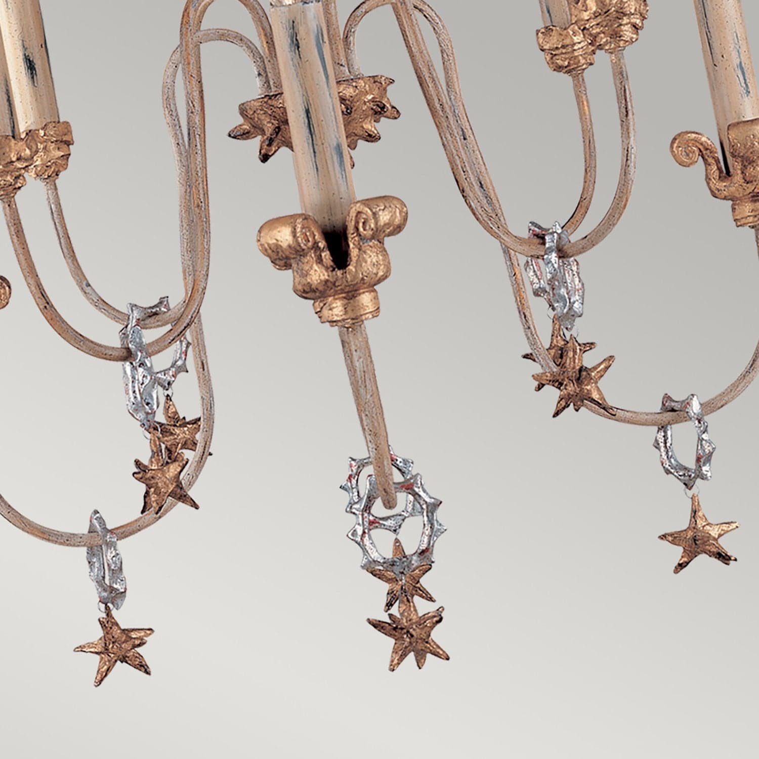 Lampadario Classico Mignon Acciaio Oro E Argento Cristallo Argento 8 Luci E14 in Lampadari LuceArt - Montecorvino Pugliano, commercioVirtuoso.it