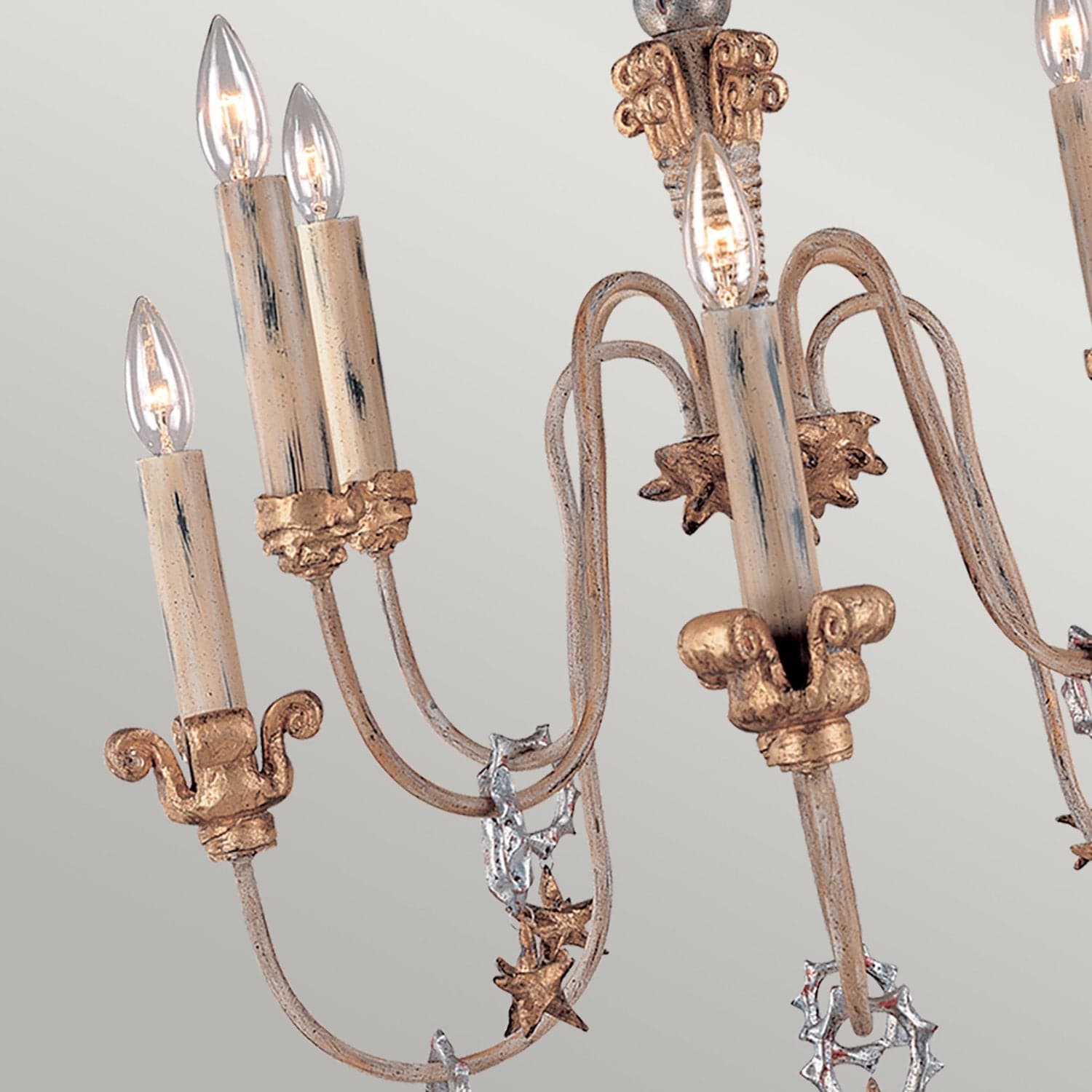 Lampadario Classico Mignon Acciaio Oro E Argento Cristallo Argento 8 Luci E14 in Lampadari LuceArt - Montecorvino Pugliano, commercioVirtuoso.it