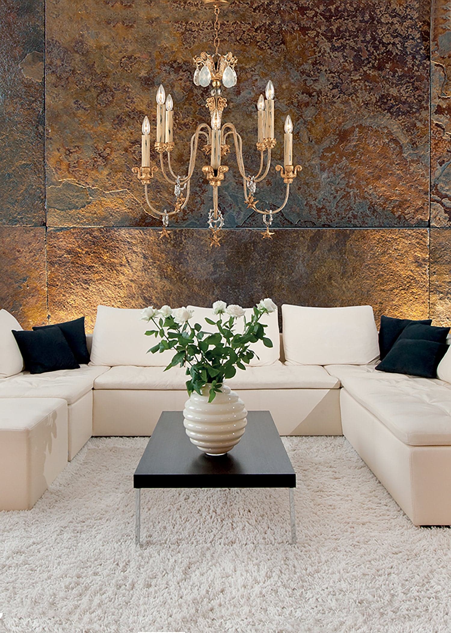 Lampadario Classico Mignon Acciaio Oro E Argento Cristallo Argento 8 Luci E14 in Lampadari LuceArt - Montecorvino Pugliano, commercioVirtuoso.it