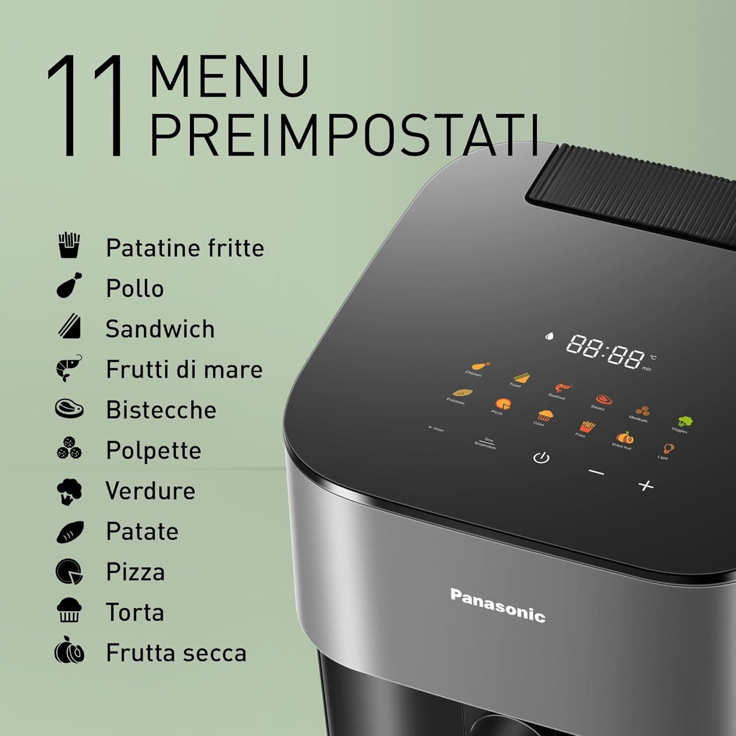 Panasonic Friggitrice ad Aria 5L Nero/Grigio NF-CC500SXE in Friggitrici Prezzo Bomba Store - Casalnuovo di Napoli, commercioVirtuoso.it