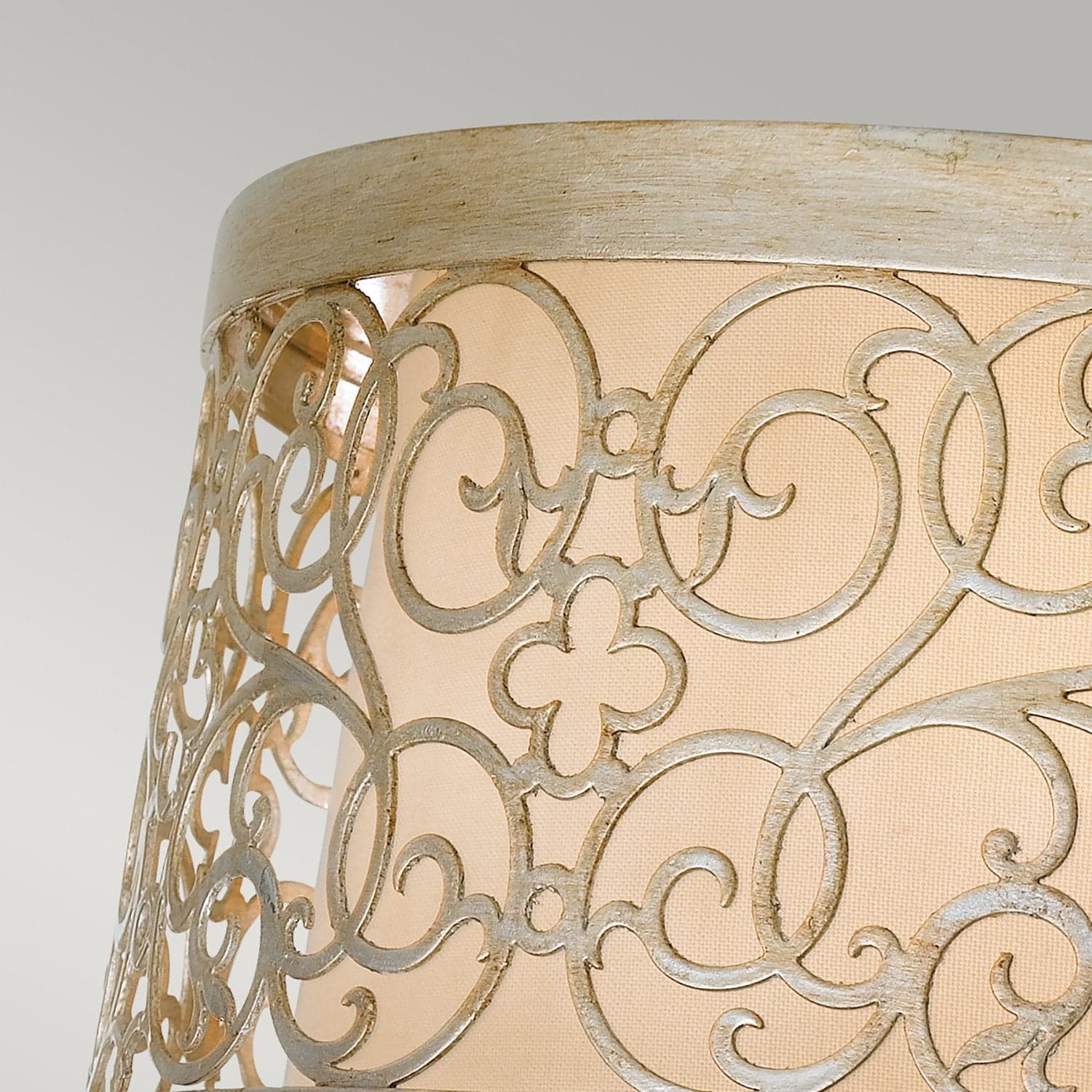 Plafoniera Contemporanea Arabesque Acciaio Foglia Argento Vetro 2 Luci E27 in Plafoniere LuceArt - Montecorvino Pugliano, commercioVirtuoso.it