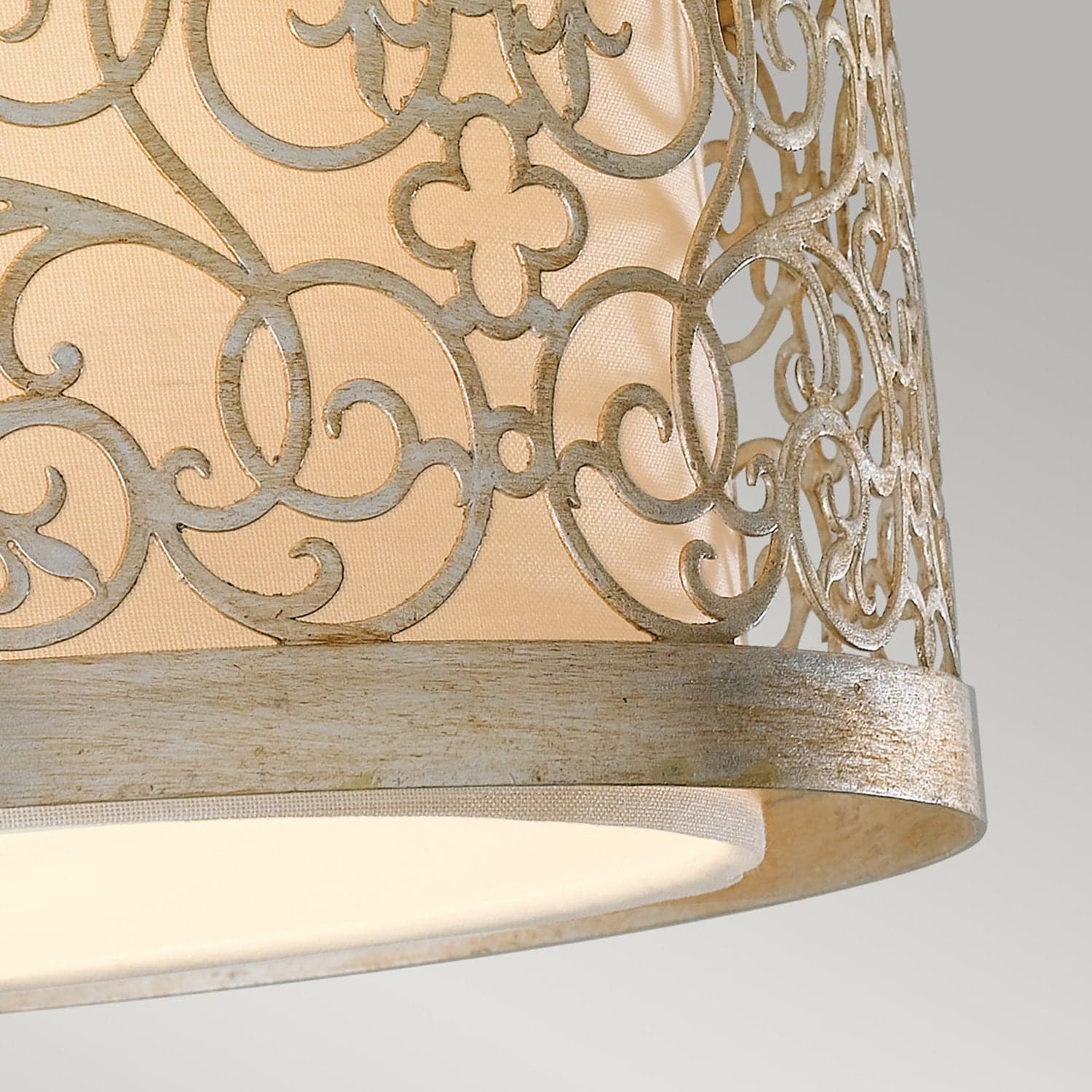 Plafoniera Contemporanea Arabesque Acciaio Foglia Argento Vetro 2 Luci E27 in Plafoniere LuceArt - Montecorvino Pugliano, commercioVirtuoso.it
