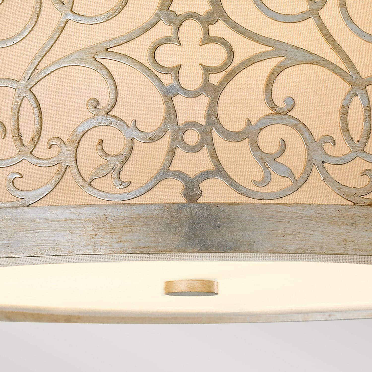 Plafoniera Contemporanea Arabesque Acciaio Foglia Argento Vetro 2 Luci E27 in Plafoniere LuceArt - Montecorvino Pugliano, commercioVirtuoso.it