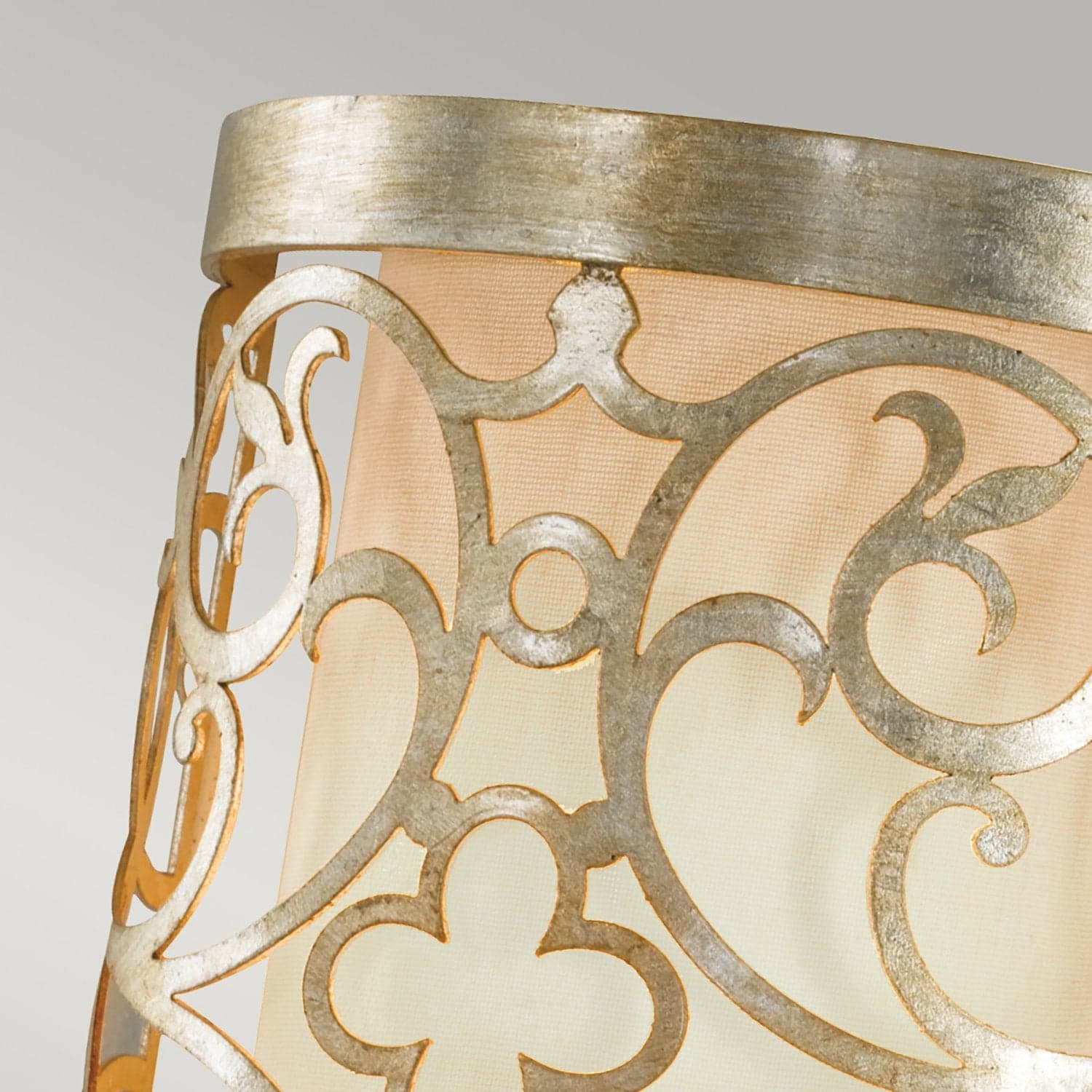 Applique Contemporanea Arabesque Acciaio Foglia Argento Vetro 1 Luce E14 in Applique LuceArt - Montecorvino Pugliano, commercioVirtuoso.it