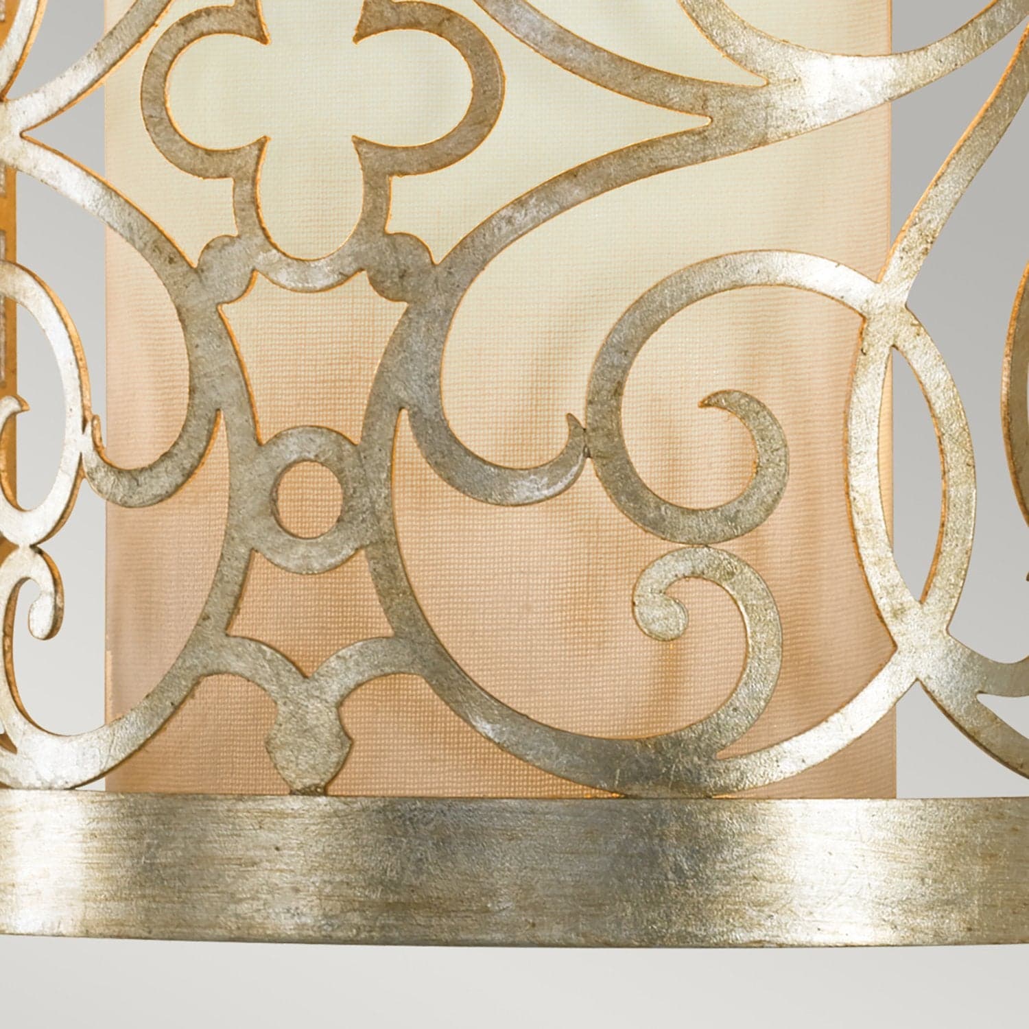 Applique Contemporanea Arabesque Acciaio Foglia Argento Vetro 1 Luce E14 in Applique LuceArt - Montecorvino Pugliano, commercioVirtuoso.it