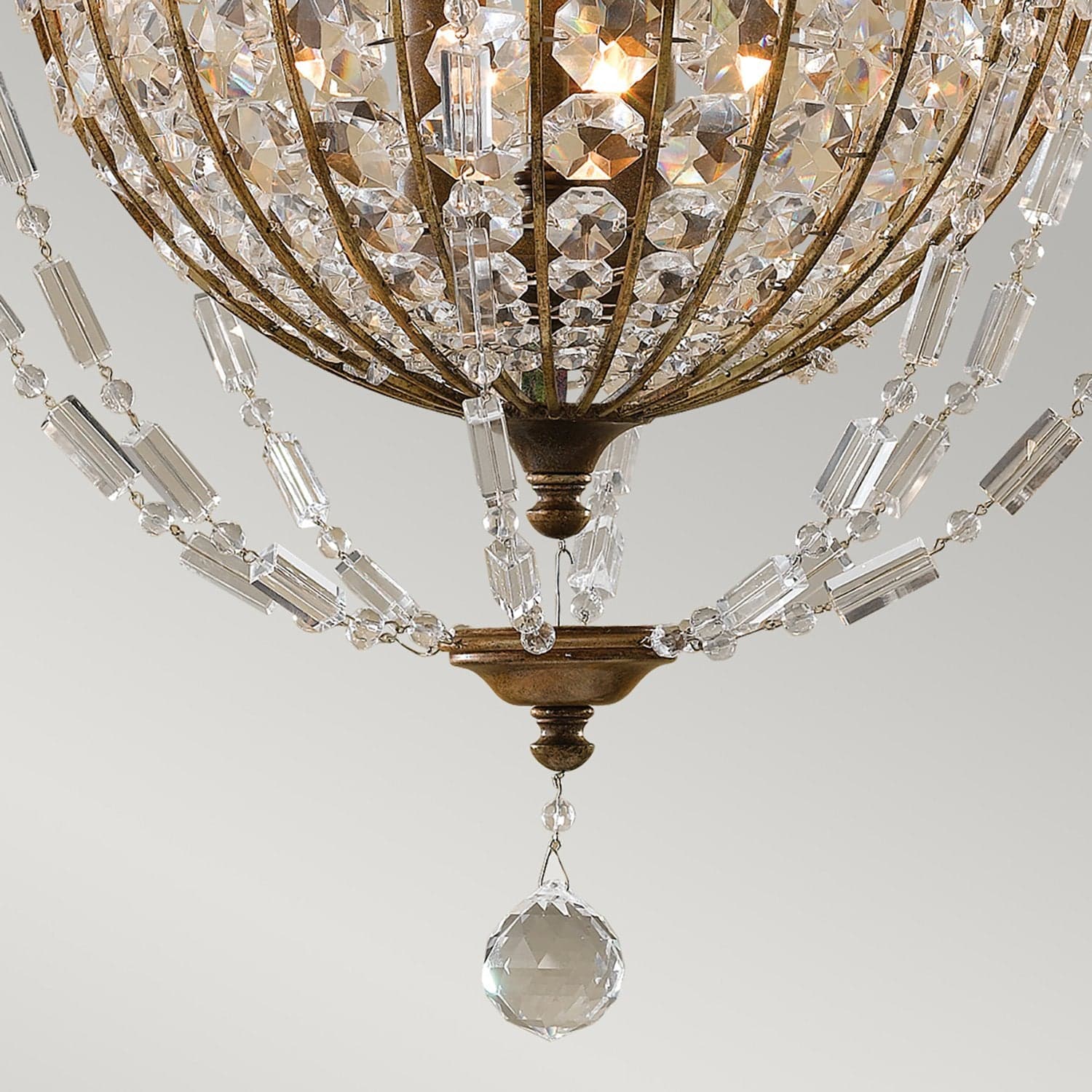 Lampadario Contemporaneo Bellini Acciaio Bronzo Ossidato Cristallo 3 Luci E14 in Lampade a sospensione LuceArt - Montecorvino Pugliano, commercioVirtuoso.it