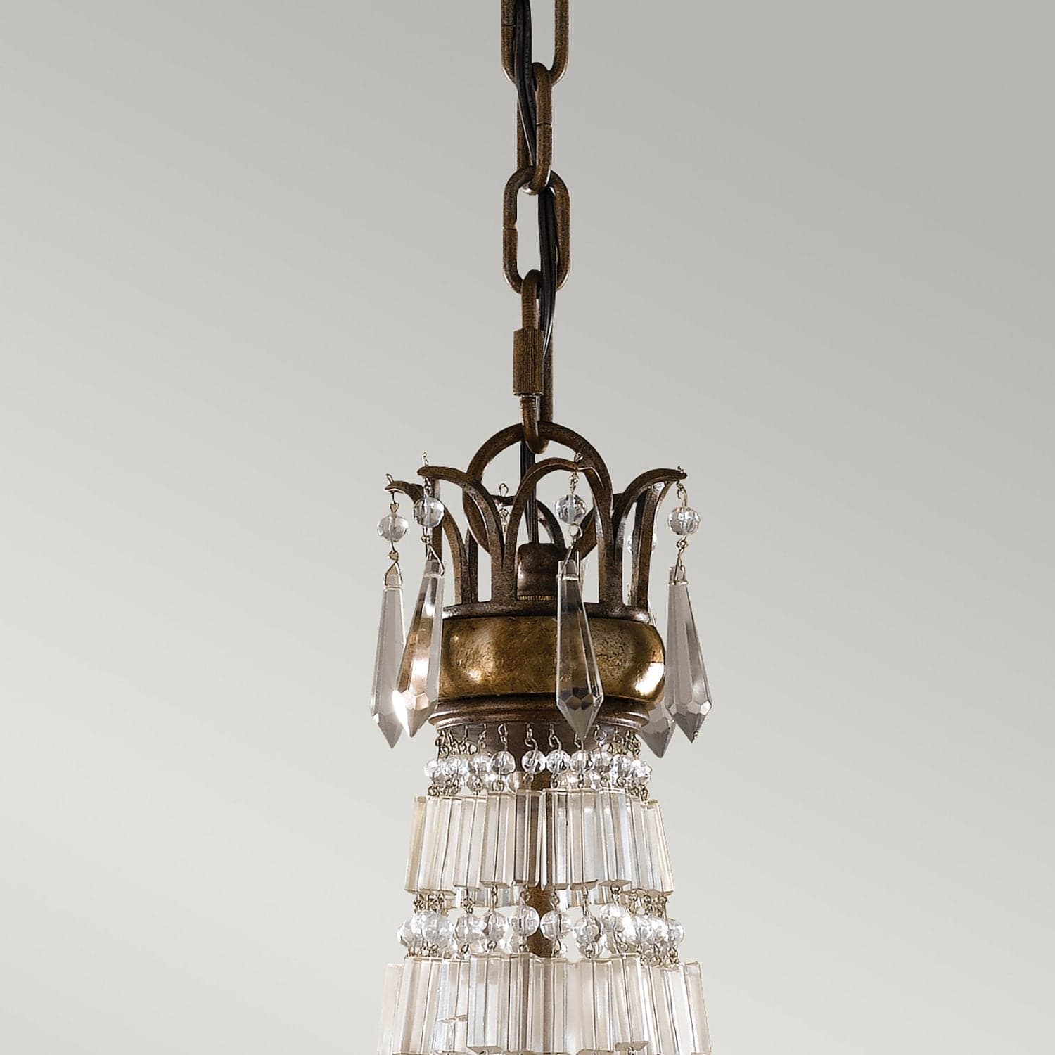 Lampadario Contemporaneo Bellini Acciaio Bronzo Ossidato Cristallo 6 Luci E14 in Lampadari LuceArt - Montecorvino Pugliano, commercioVirtuoso.it