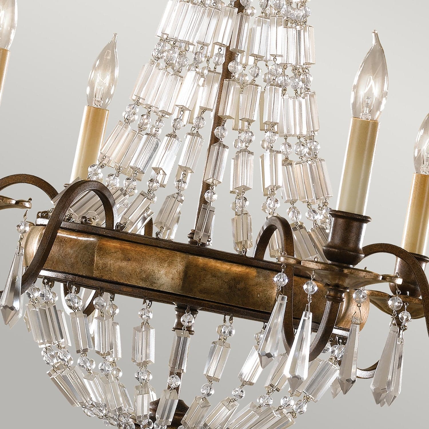Lampadario Contemporaneo Bellini Acciaio Bronzo Ossidato Cristallo 6 Luci E14 in Lampadari LuceArt - Montecorvino Pugliano, commercioVirtuoso.it