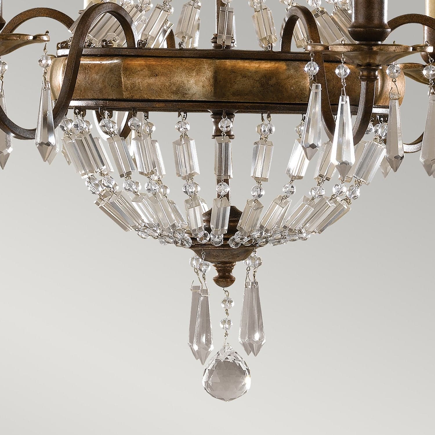 Lampadario Contemporaneo Bellini Acciaio Bronzo Ossidato Cristallo 6 Luci E14 in Lampadari LuceArt - Montecorvino Pugliano, commercioVirtuoso.it