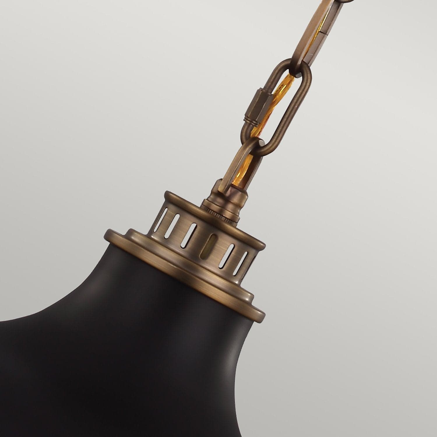 Lampadario Contemporaneo Cadence Acciaio Ottone Antico Vetro Nero 2 Luci E27 in Lampade a sospensione LuceArt - Montecorvino Pugliano, commercioVirtuoso.it