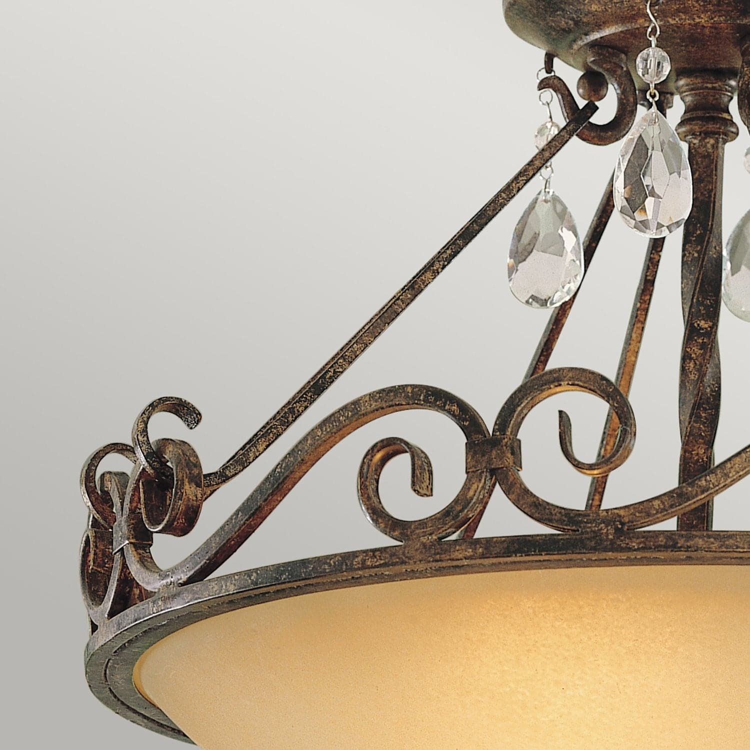 Lampadario Contemporaneo Chateau Acciaio Bronzo Moka Cristallo 2 Luci E27 in Lampadari LuceArt - Montecorvino Pugliano, commercioVirtuoso.it