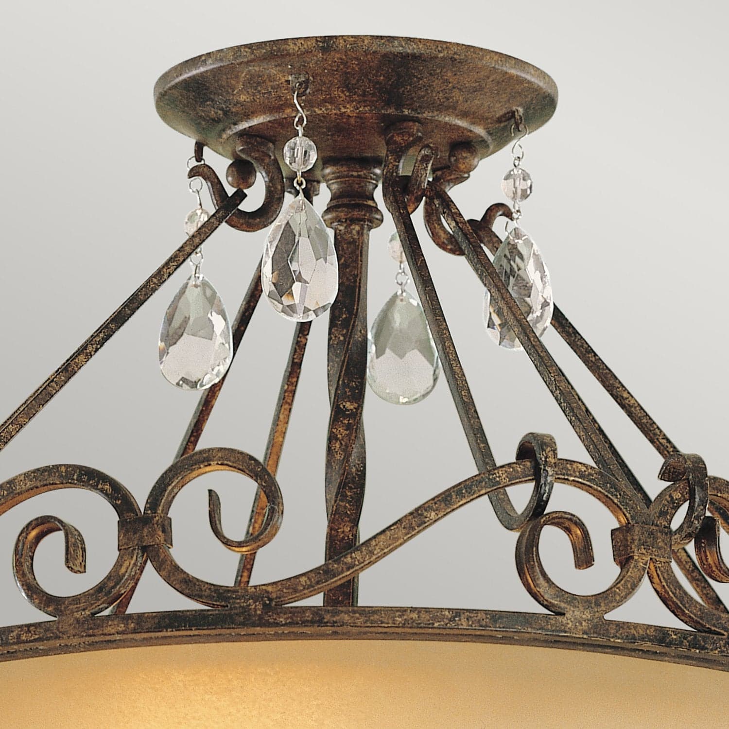 Lampadario Contemporaneo Chateau Acciaio Bronzo Moka Cristallo 2 Luci E27 in Lampadari LuceArt - Montecorvino Pugliano, commercioVirtuoso.it