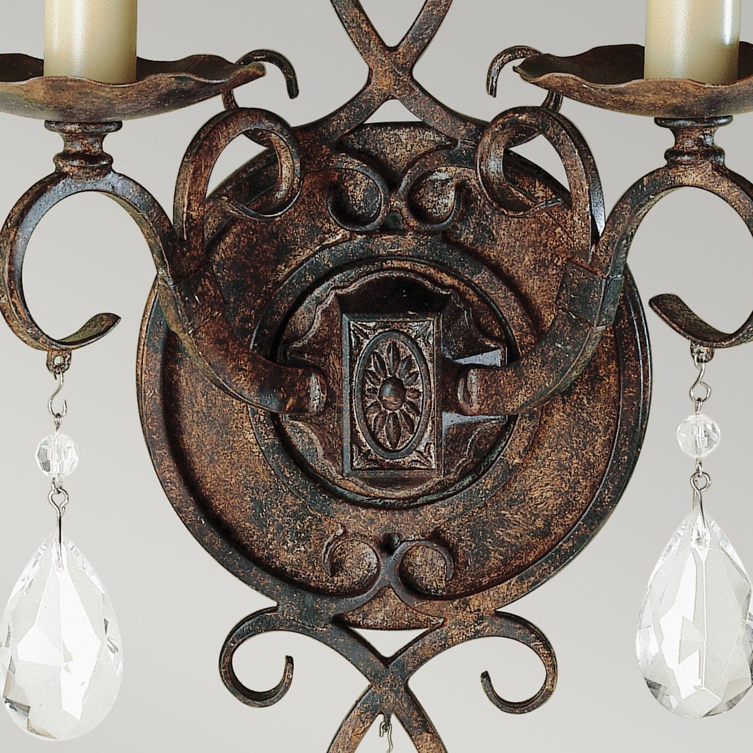 Applique Contemporanea Chateau Acciaio Bronzo Moka Cristallo 2 Luci E14 in Applique LuceArt - Montecorvino Pugliano, commercioVirtuoso.it