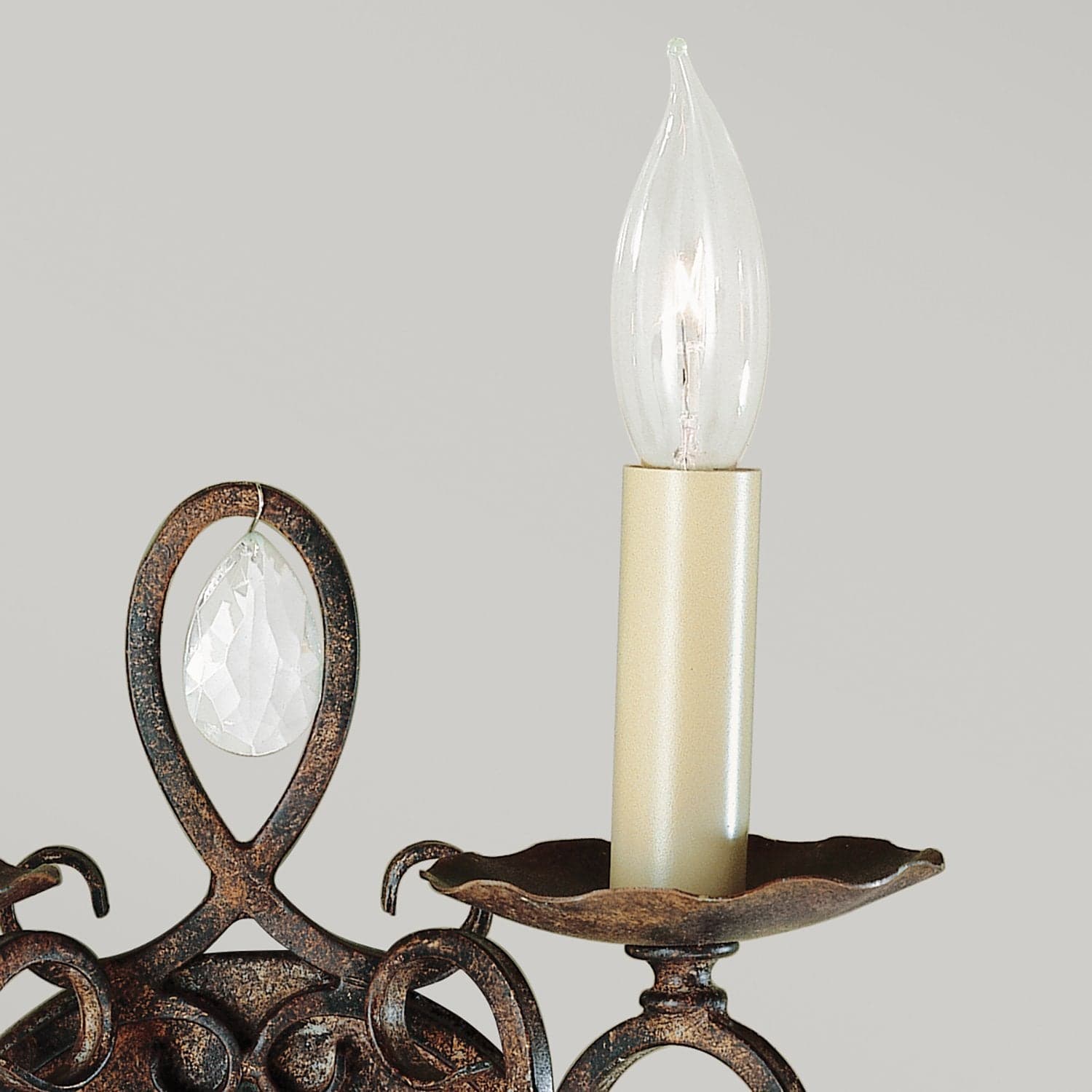 Applique Contemporanea Chateau Acciaio Bronzo Moka Cristallo 2 Luci E14 in Applique LuceArt - Montecorvino Pugliano, commercioVirtuoso.it