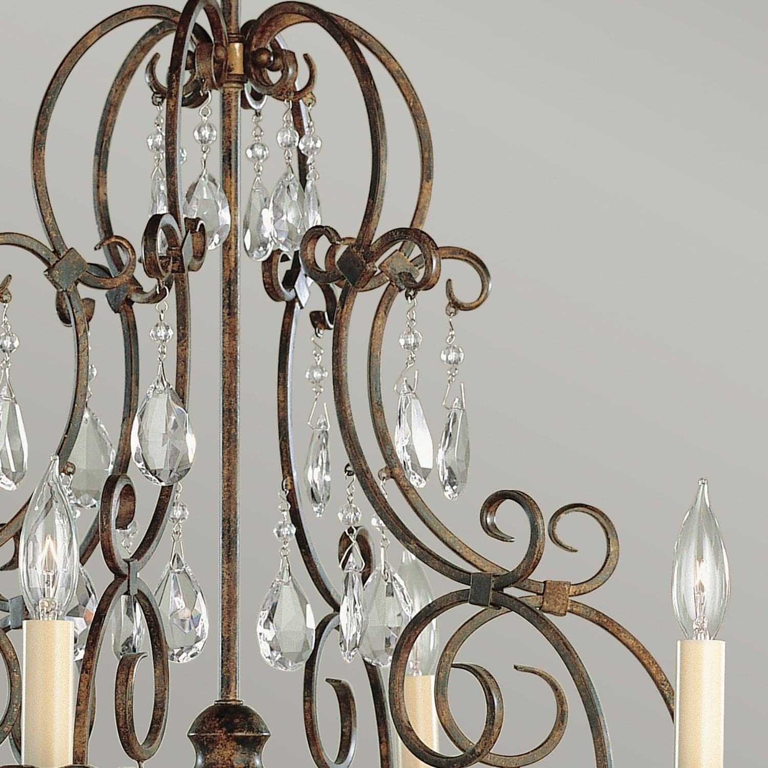 Lampadario Contemporaneo Chateau Acciaio Bronzo Moka Cristallo 6 Luci E14 in Lampadari LuceArt - Montecorvino Pugliano, commercioVirtuoso.it