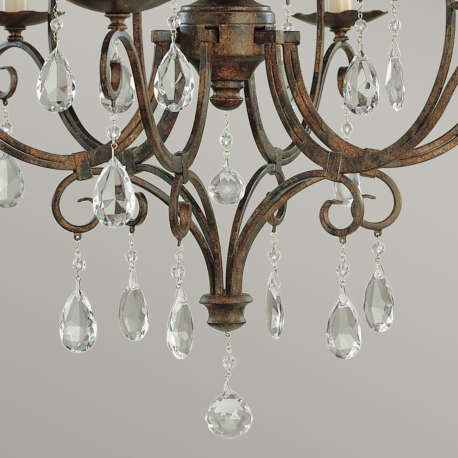 Lampadario Contemporaneo Chateau Acciaio Bronzo Moka Cristallo 6 Luci E14 in Lampadari LuceArt - Montecorvino Pugliano, commercioVirtuoso.it