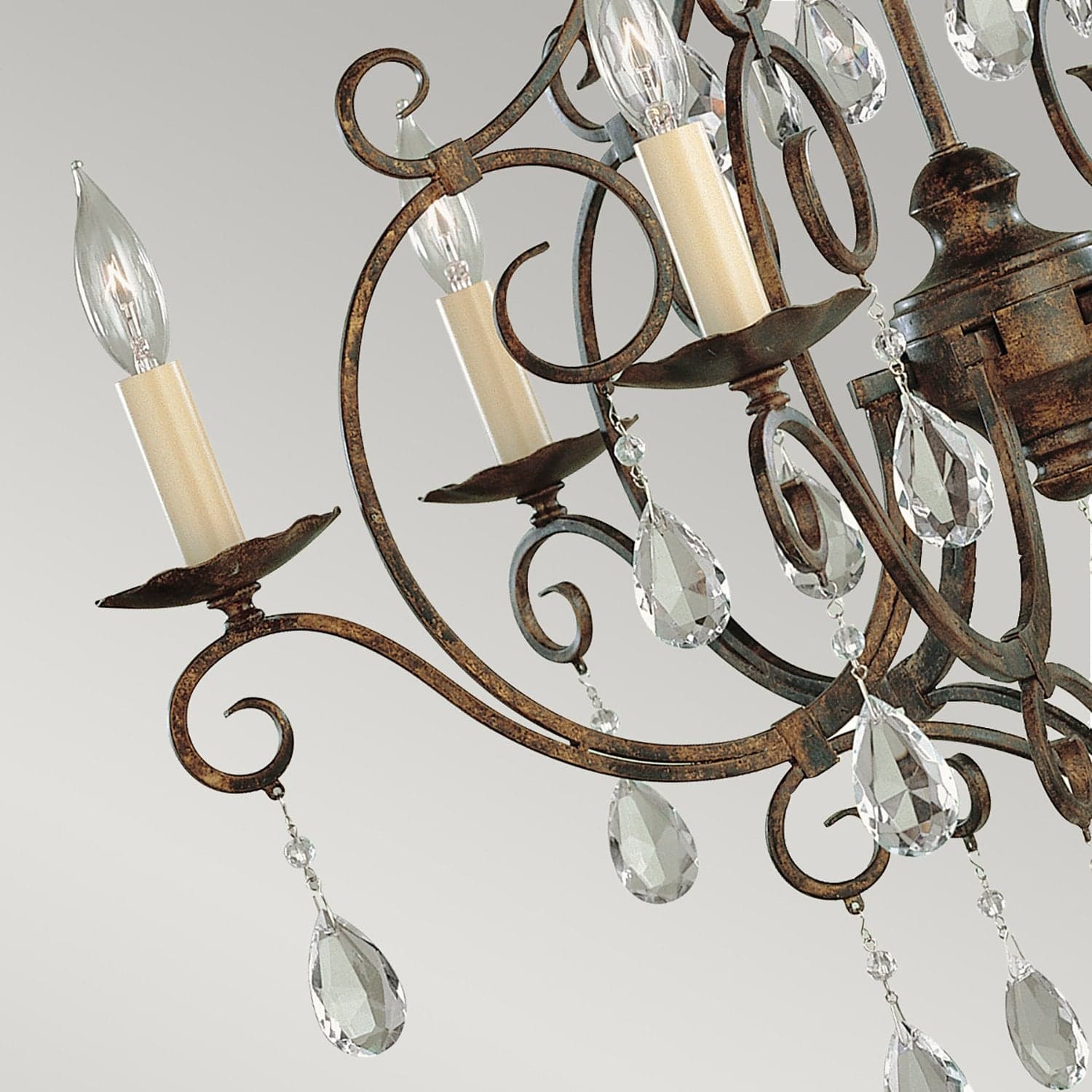 Lampadario Contemporaneo Chateau Acciaio Bronzo Moka Cristallo 6 Luci E14 in Lampadari LuceArt - Montecorvino Pugliano, commercioVirtuoso.it