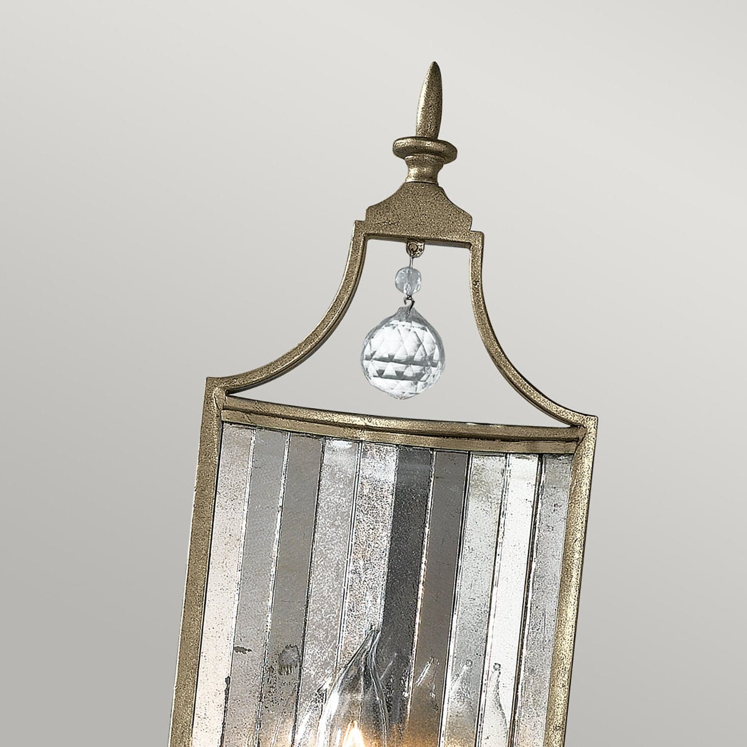 Applique Contemporanea Gianna Cristallo Argento Dorato Vetro Oro 1 Luce E14 in Applique LuceArt - Montecorvino Pugliano, commercioVirtuoso.it