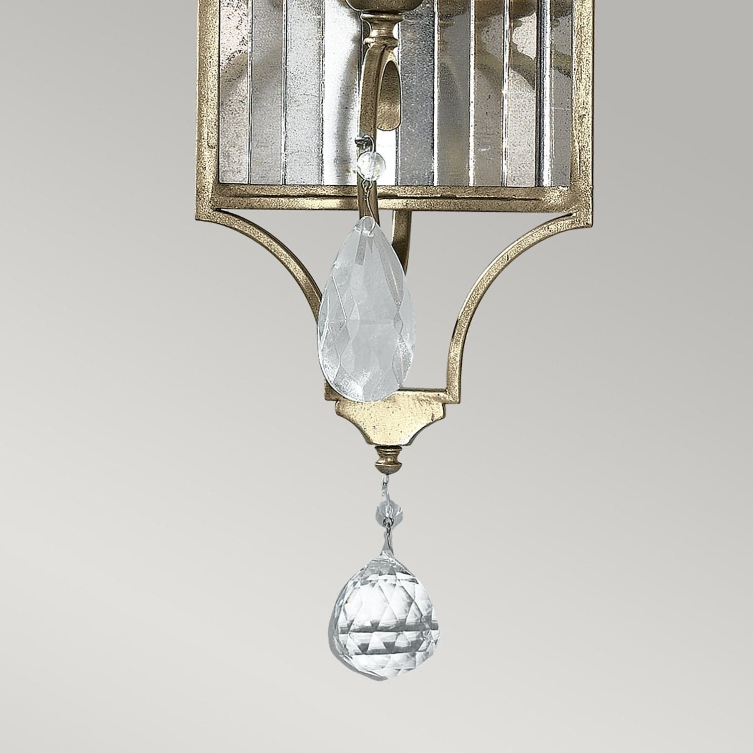 Applique Contemporanea Gianna Cristallo Argento Dorato Vetro Oro 1 Luce E14 in Applique LuceArt - Montecorvino Pugliano, commercioVirtuoso.it
