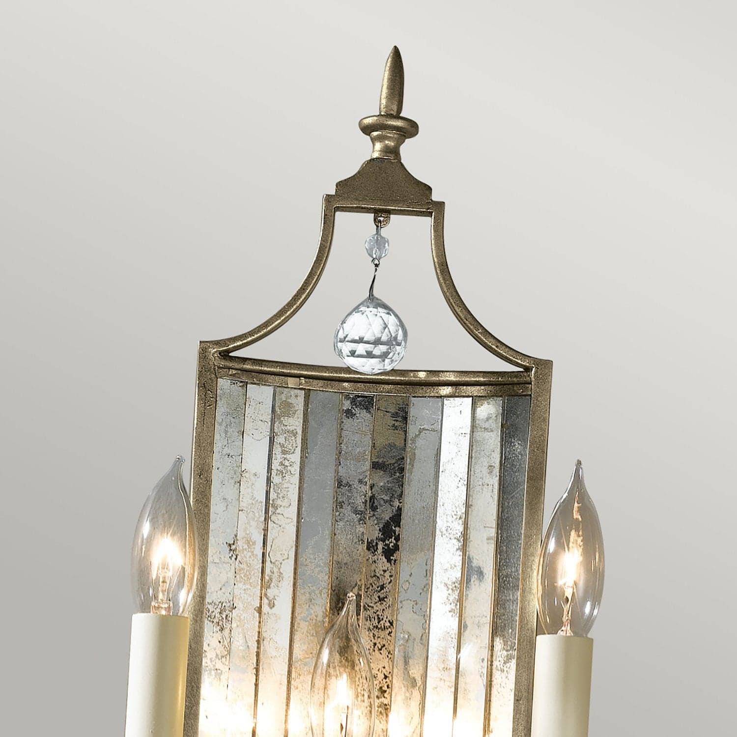 Applique Contemporanea Gianna Cristallo Argento Dorato Vetro Oro 3 Luci E14 in Applique LuceArt - Montecorvino Pugliano, commercioVirtuoso.it