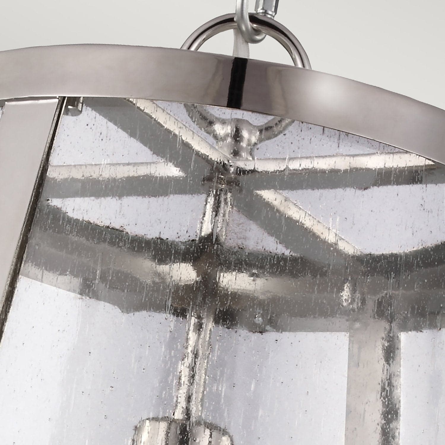 Sospensione Contemporanea Harrow Alluminio Nichel Lucido Vetro E27 D40,6Cm in Lampade a sospensione LuceArt - Montecorvino Pugliano, commercioVirtuoso.it