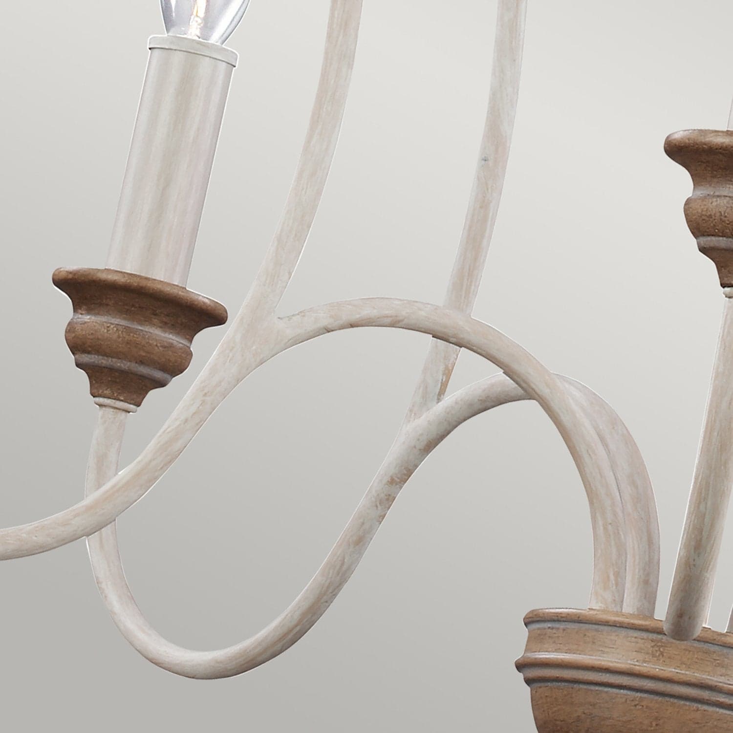 Lampadario Classico Hartsville Acciaio Gesso Slavato Legno Marrone 5 Luci E14 in Lampadari LuceArt - Montecorvino Pugliano, commercioVirtuoso.it
