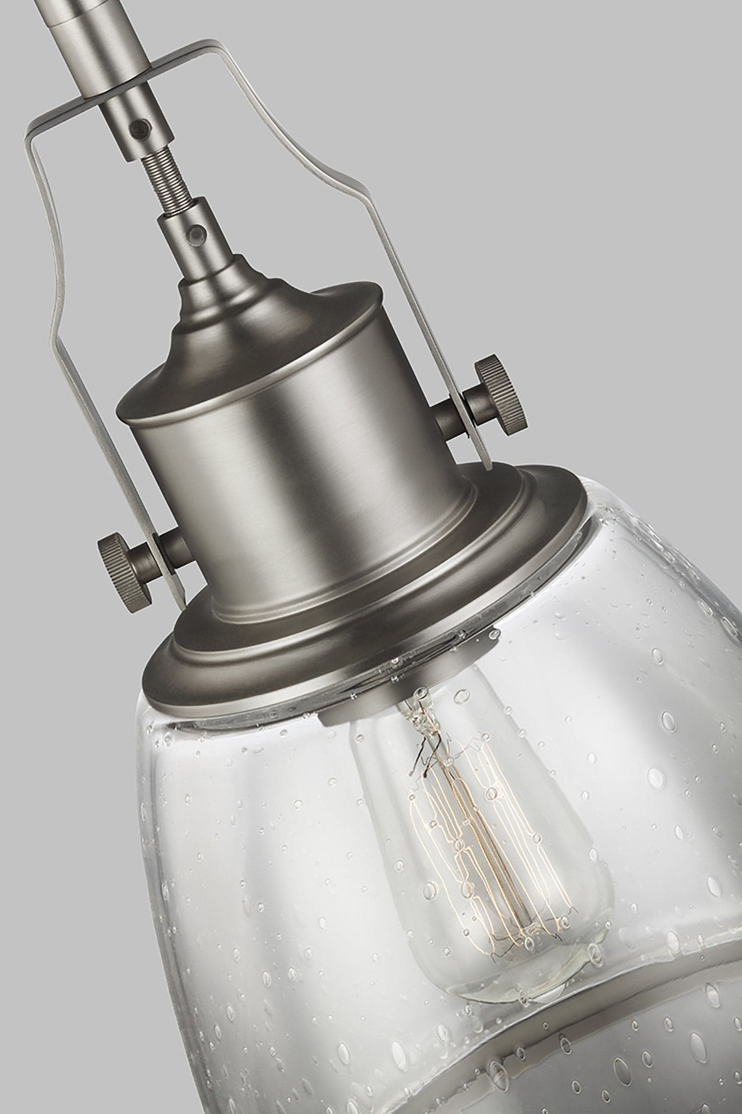 Sospensione Contemporanea Hobson Acciaio Nichel Satinato 1 Luce E27 in Lampade a sospensione LuceArt - Montecorvino Pugliano, commercioVirtuoso.it