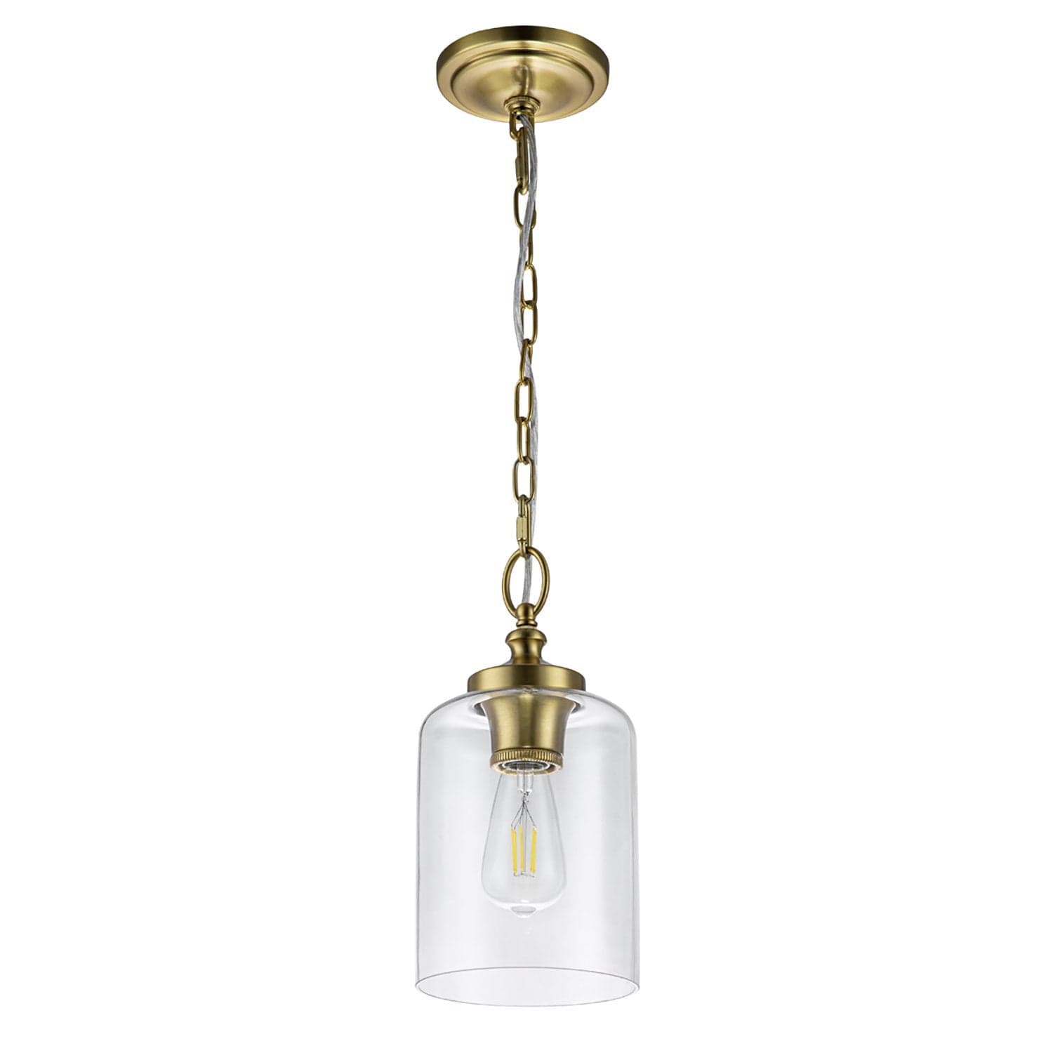 Sospensione Contemporanea Hounslow Acciaio Ottone Brunito Vetro 1 Luce E27 in Lampade a sospensione LuceArt - Montecorvino Pugliano, commercioVirtuoso.it